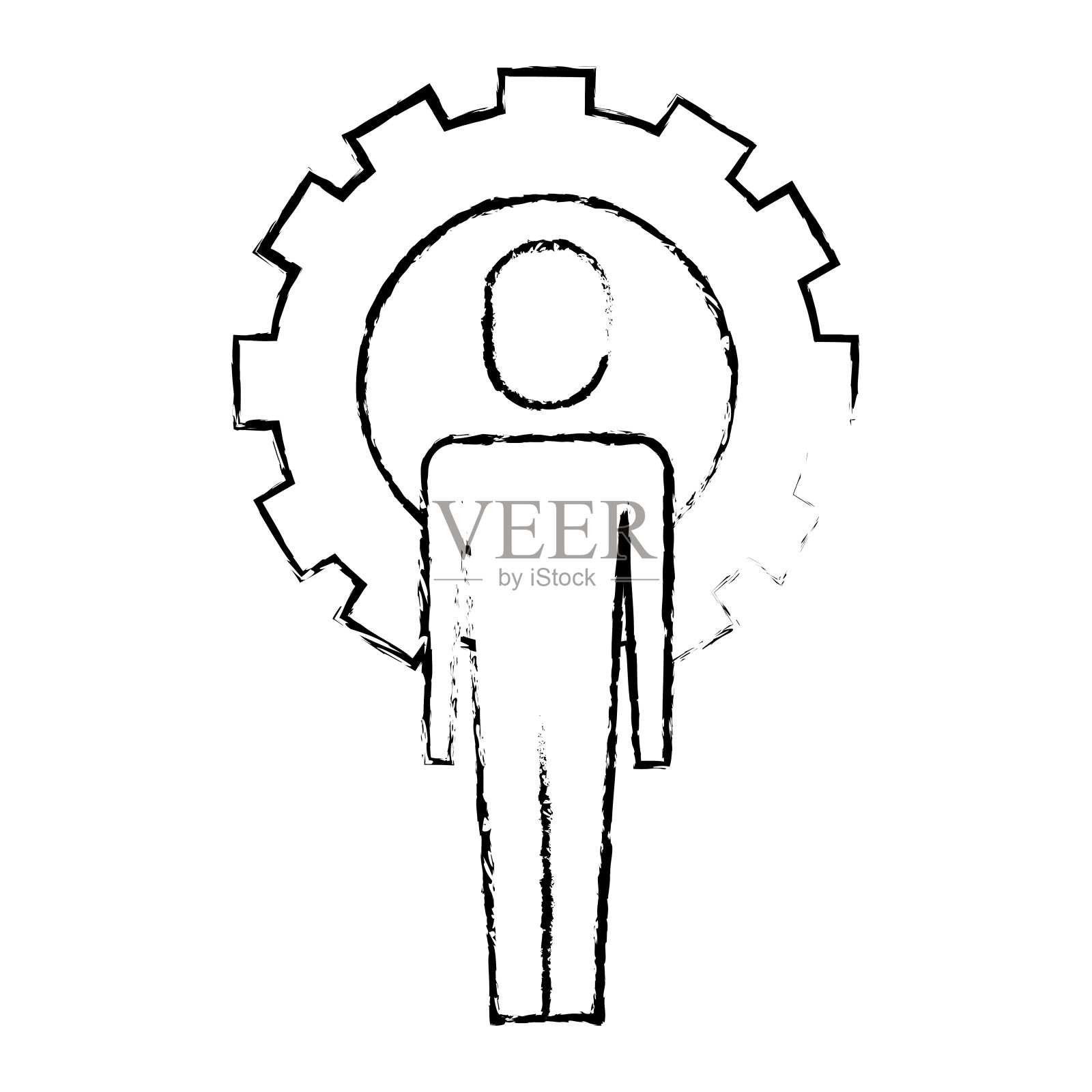 商人工作解决方案的成功齿轮设计元素图片