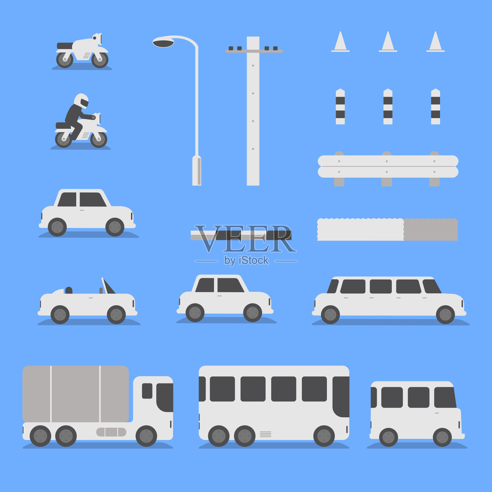 交通工具集合插画图片素材