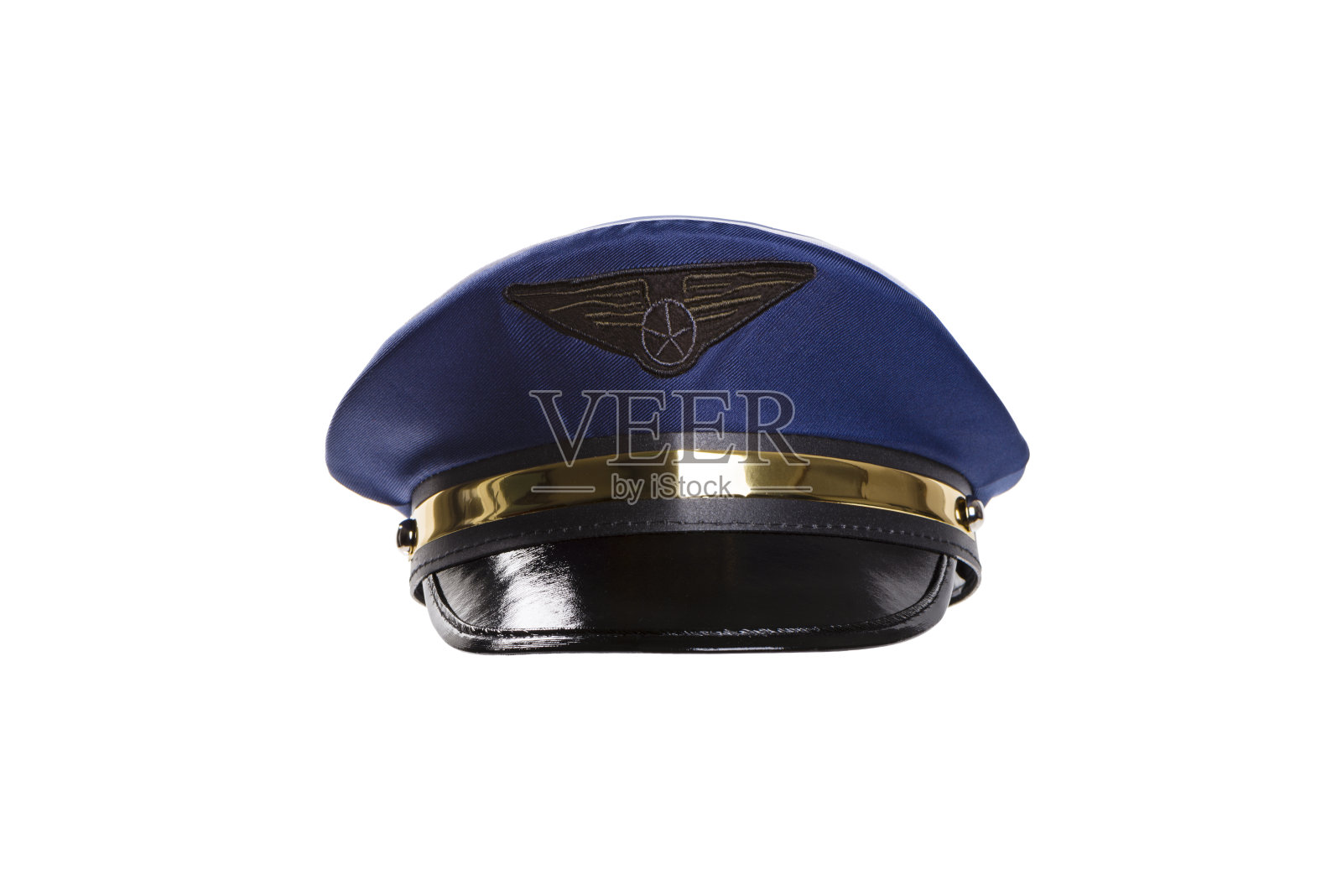 在白色背景上模仿一顶航空帽照片摄影图片