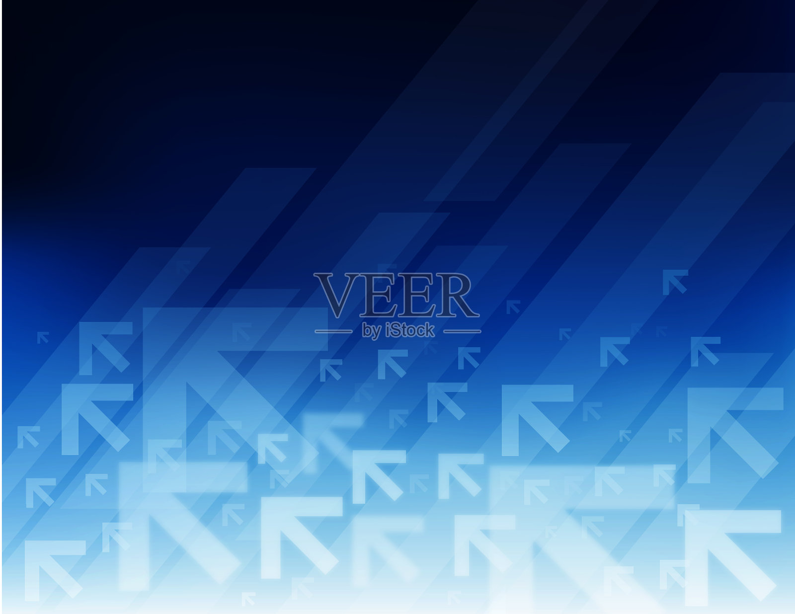 蓝色背景与淡白方向箭头模式插画图片素材