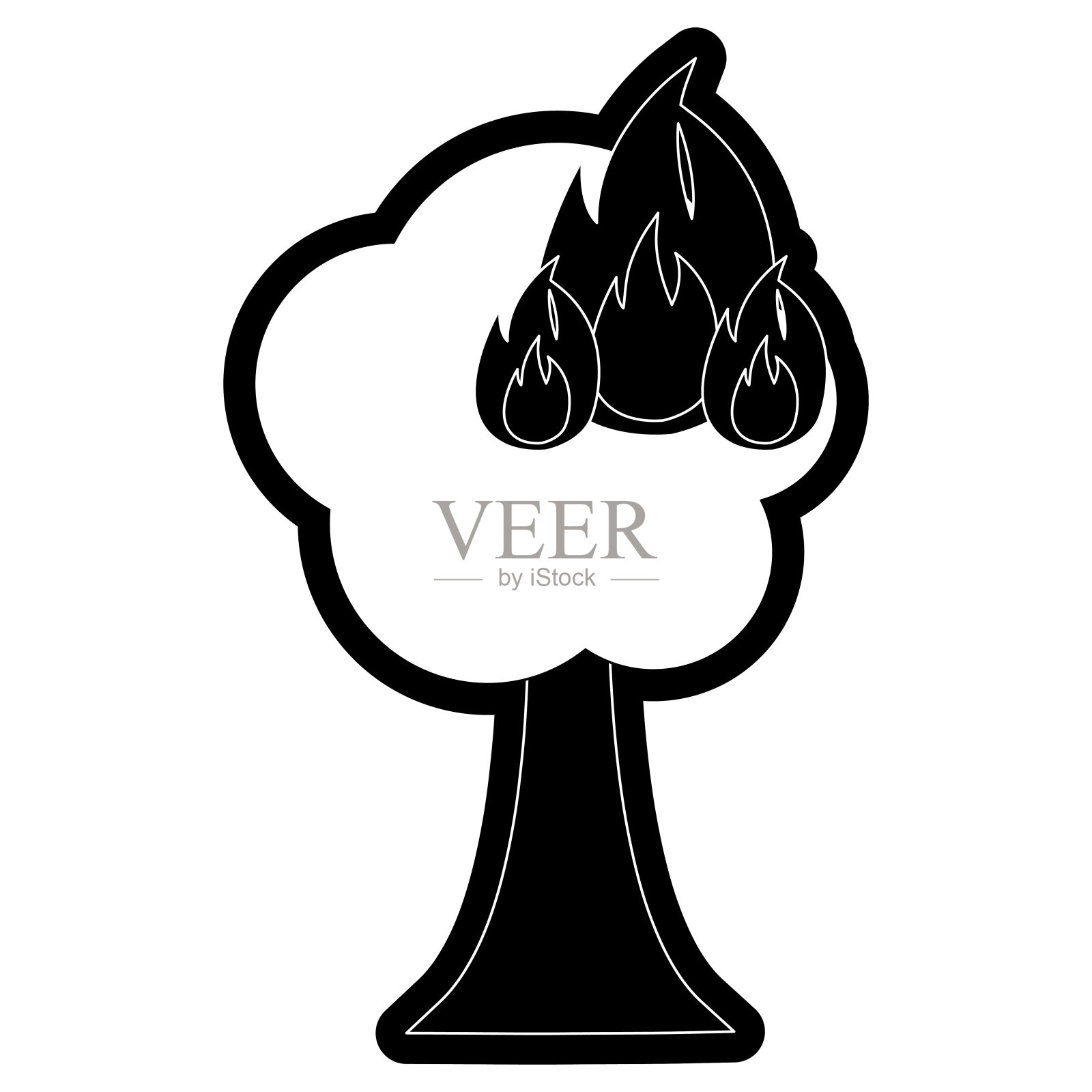 燃烧树卡通插画图片素材