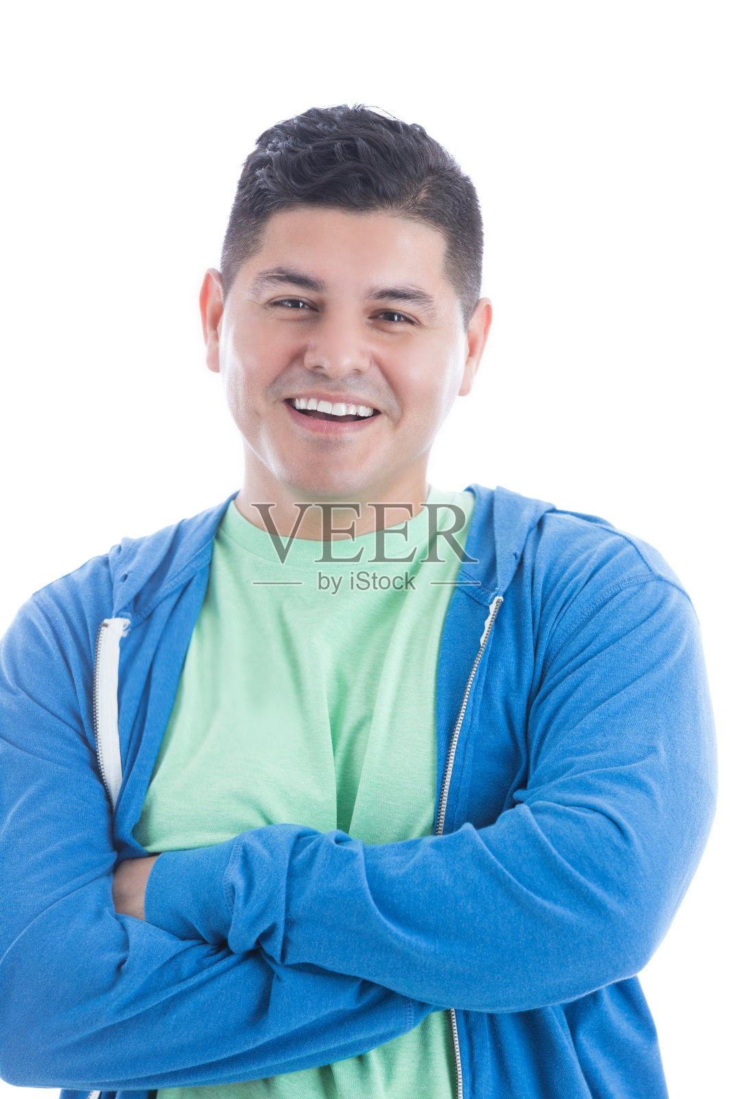 英俊的西班牙男性志愿者照片摄影图片