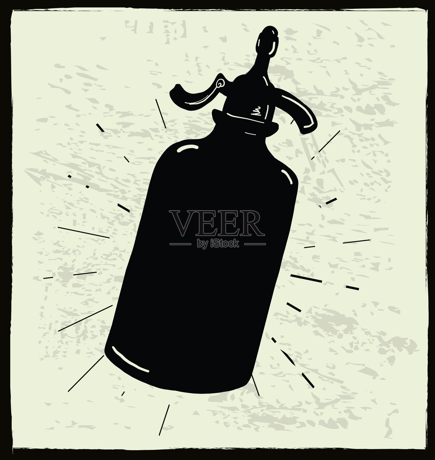 矢量插图的老式苏打水苏打水瓶插画图片素材