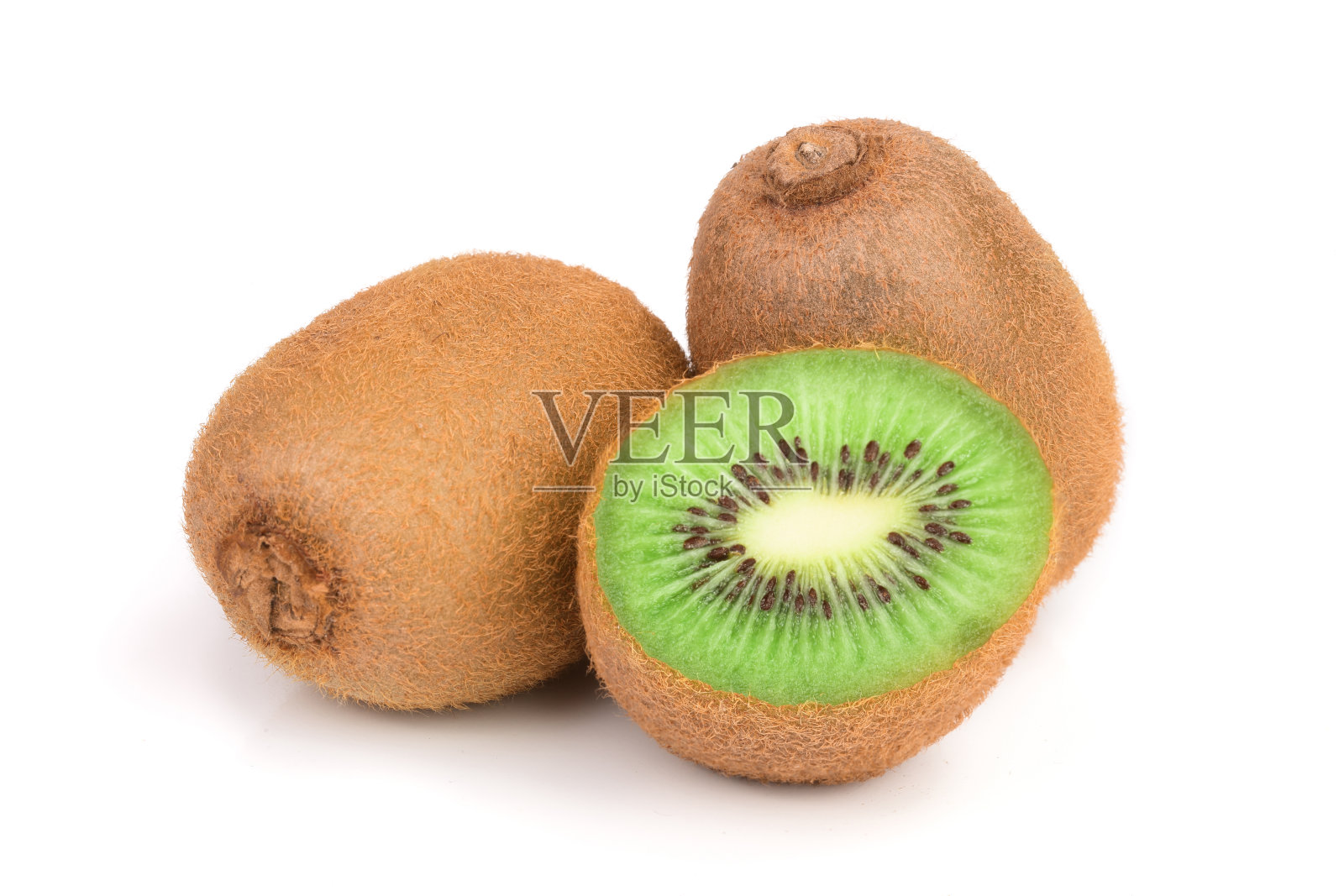 白色背景上孤立的猕猴桃特写照片摄影图片