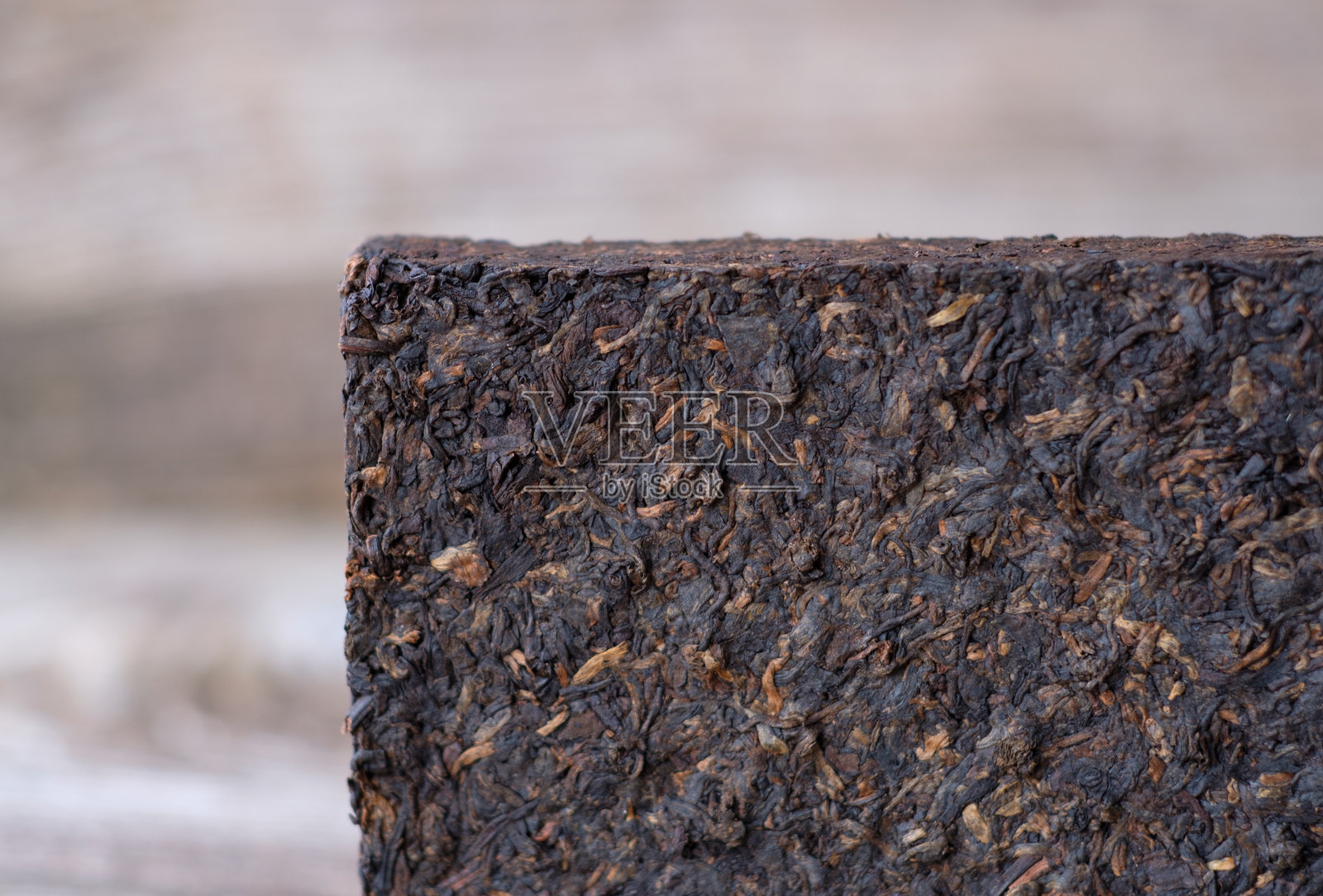 压制的中国普洱茶砖照片摄影图片