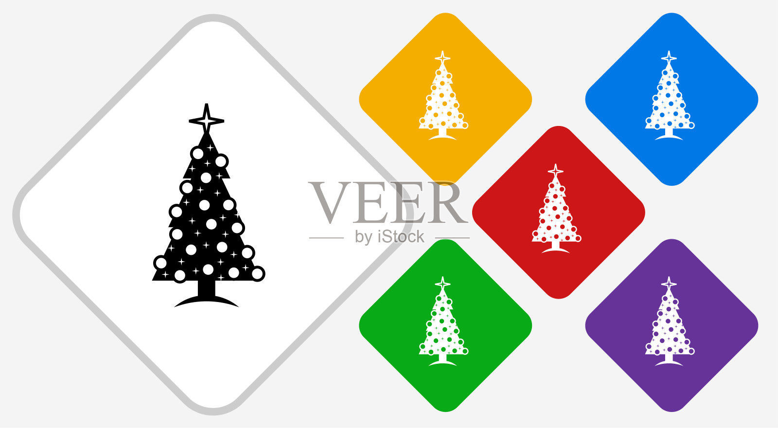 圣诞彩色钻石矢量图标插画图片素材