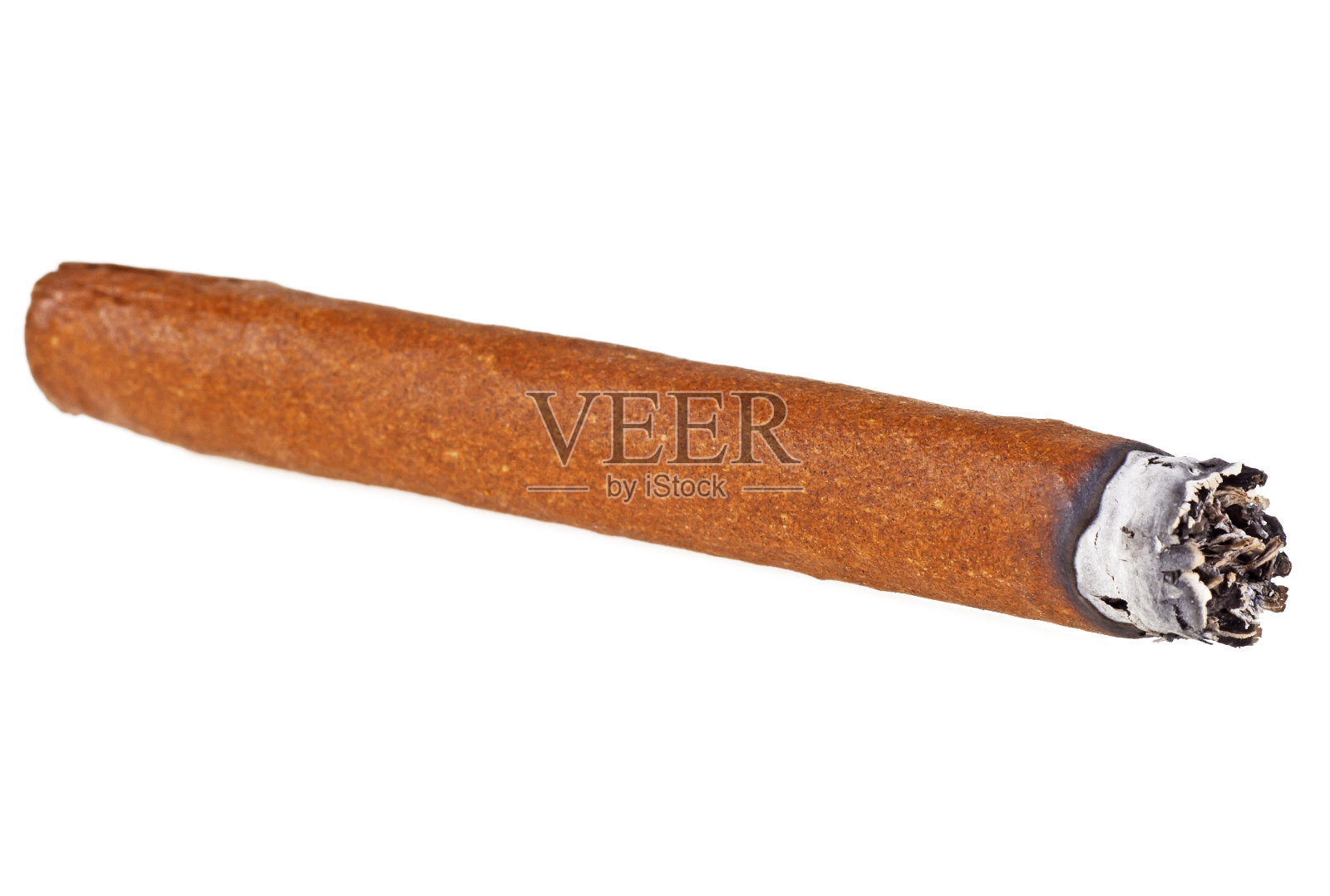 雪茄孤立在白色背景上。雪茄灰。照片摄影图片