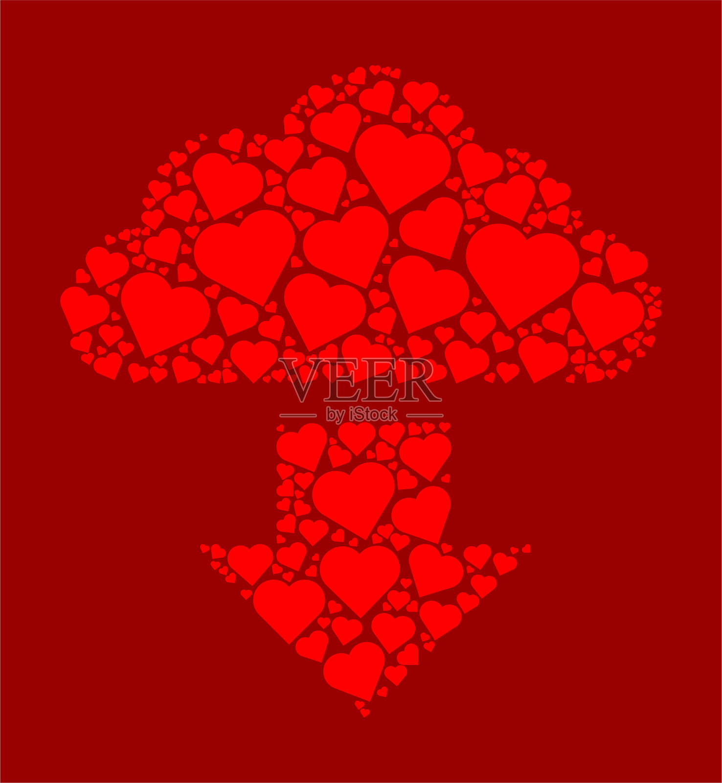 云下载红心爱情图案插画图片素材