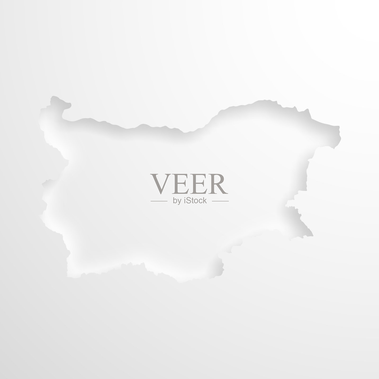 保加利亚地图与压花纸效果空白背景插画图片素材