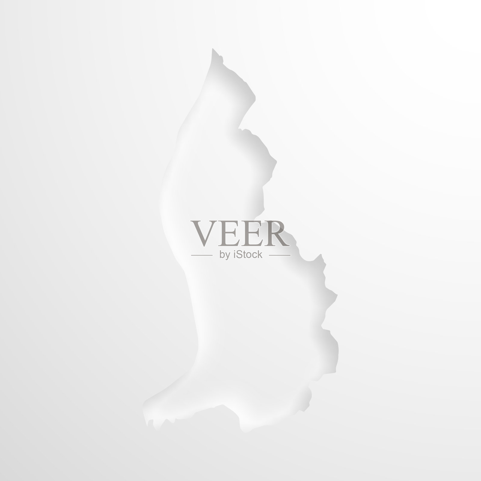 列支敦士登地图与压花纸效果的空白背景插画图片素材