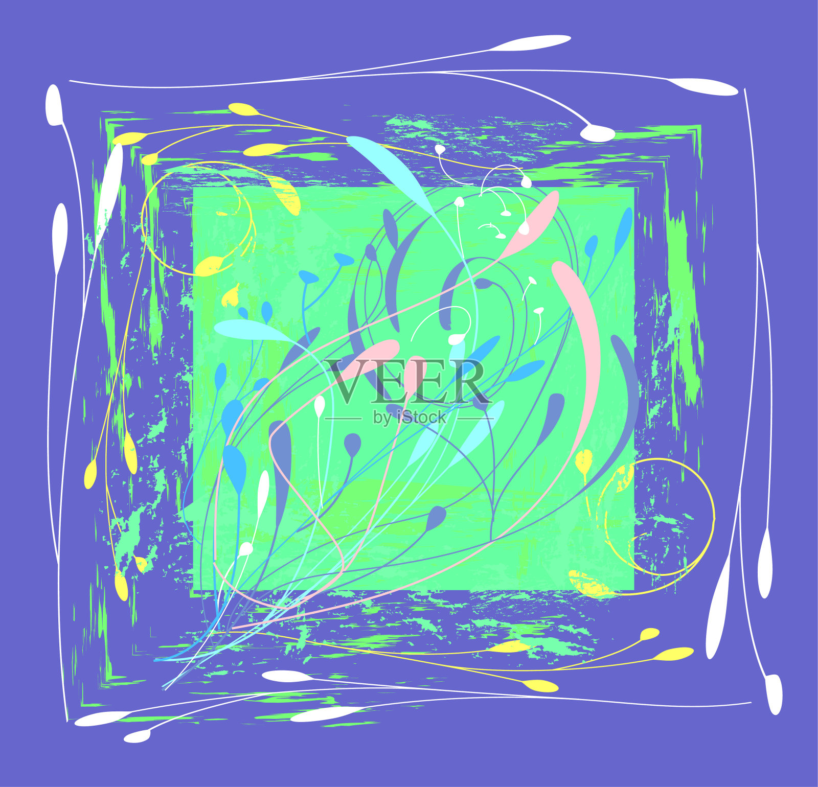 装饰成分以紫色长方形为草本元素插画图片素材