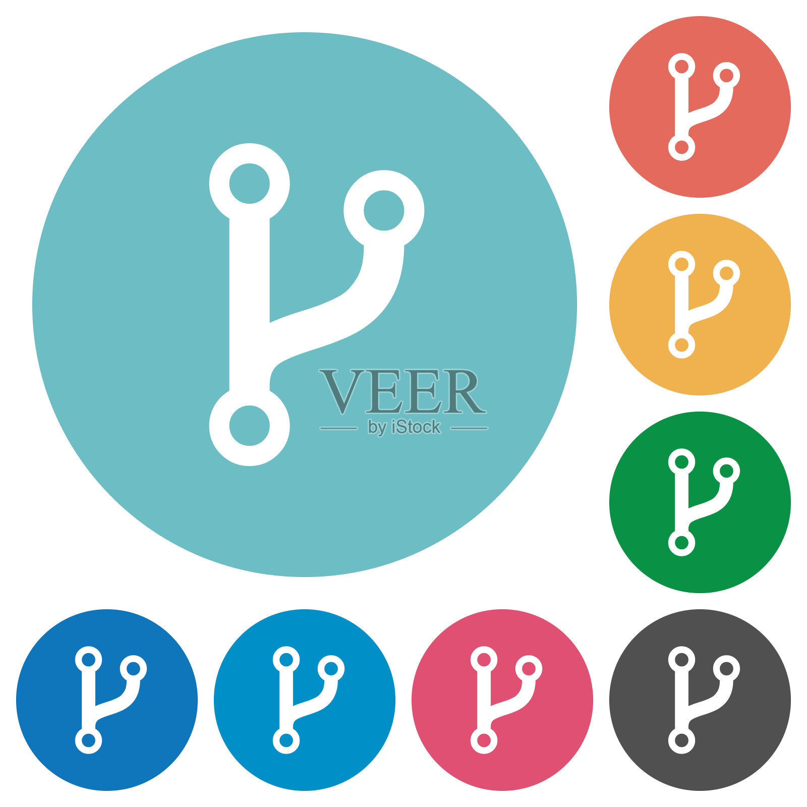 代码分叉扁圆图标图标素材