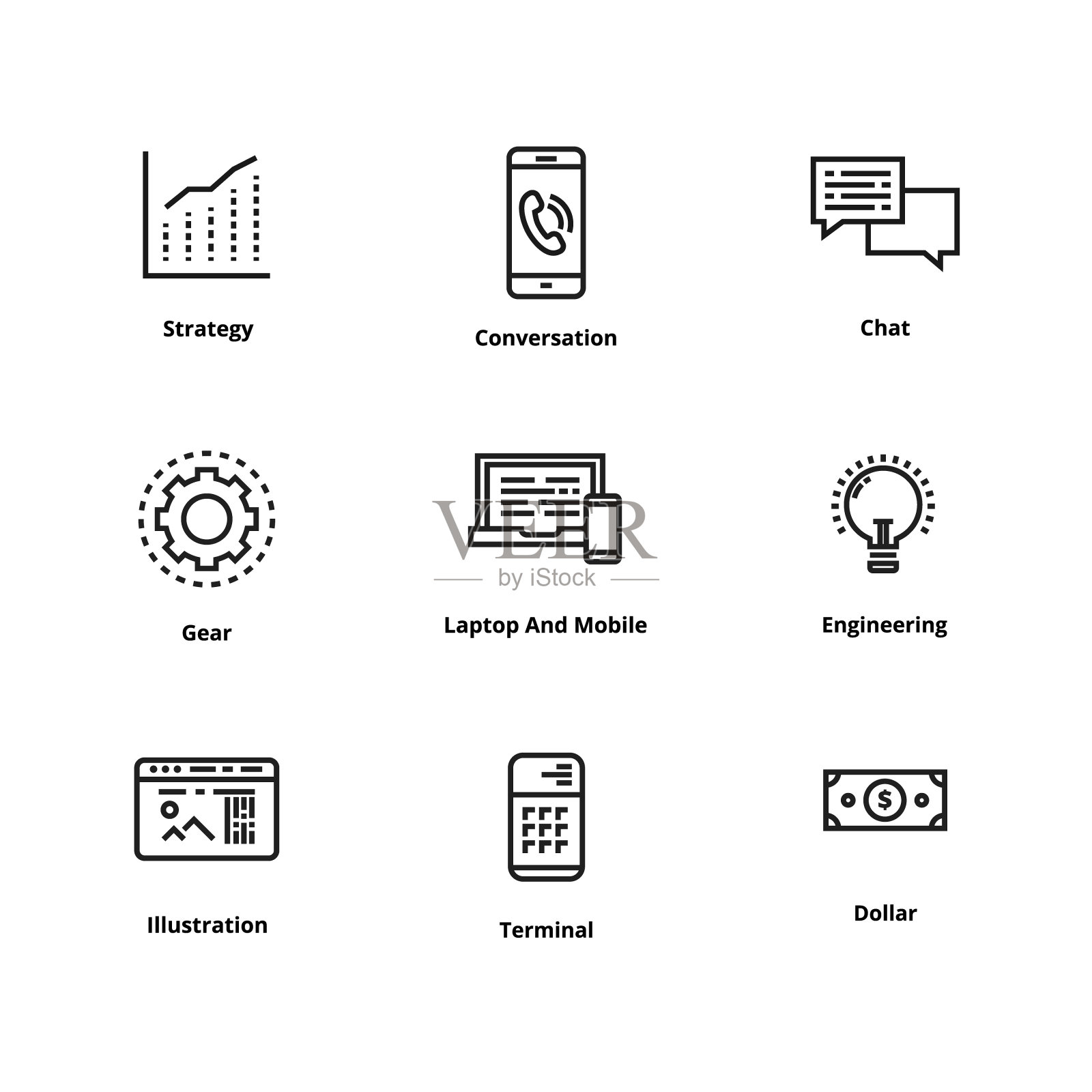 9细线图标插画图片素材