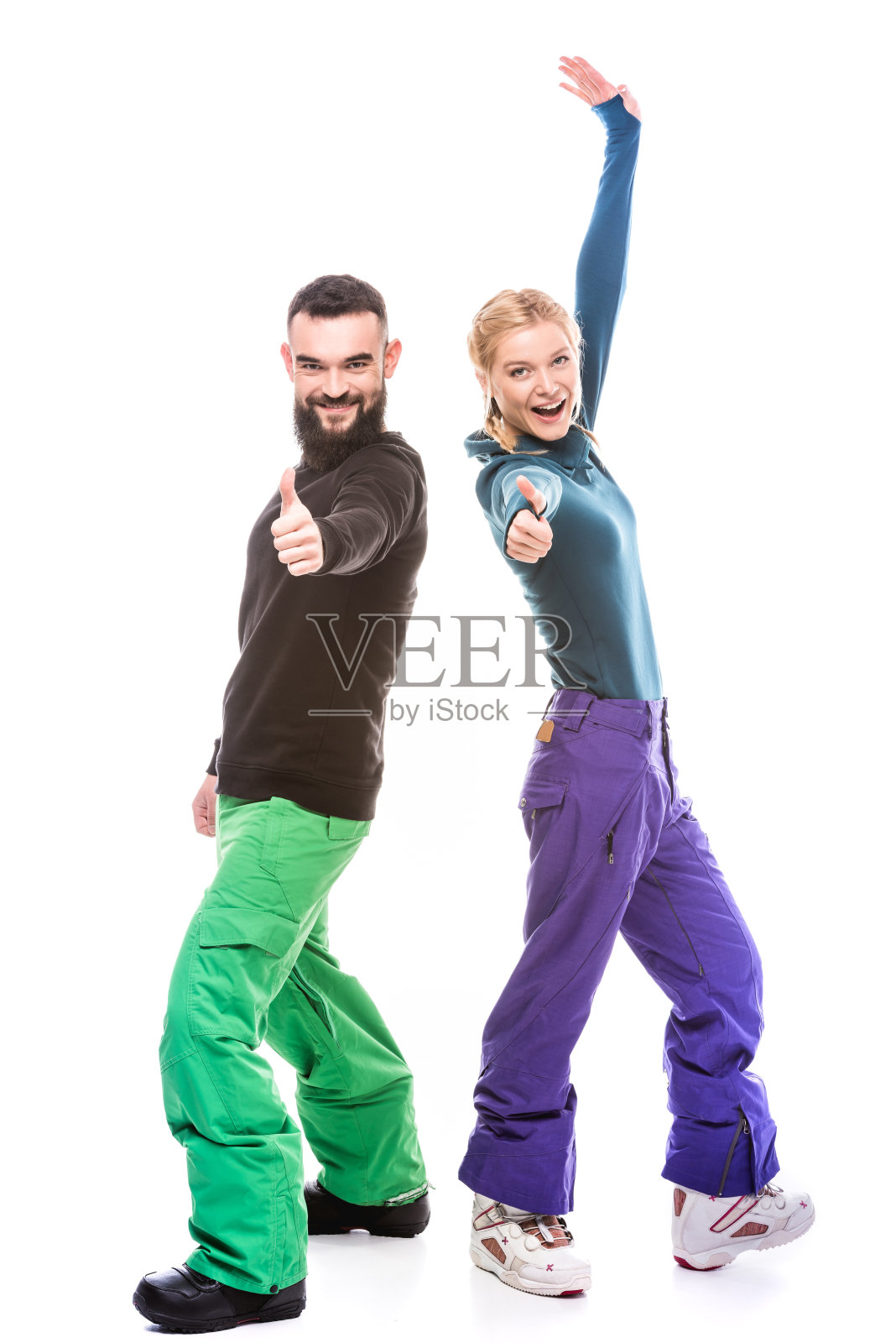 滑雪运动员竖起大拇指照片摄影图片