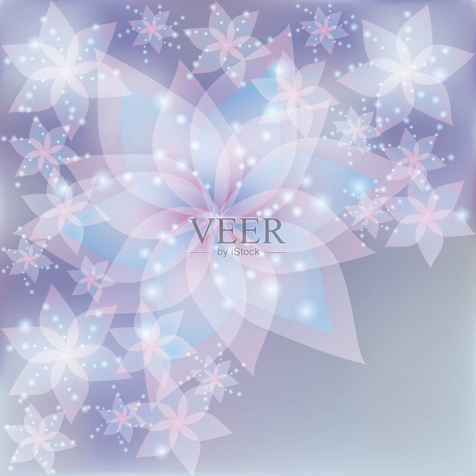 银色花背景，问候或邀请卡插画图片素材