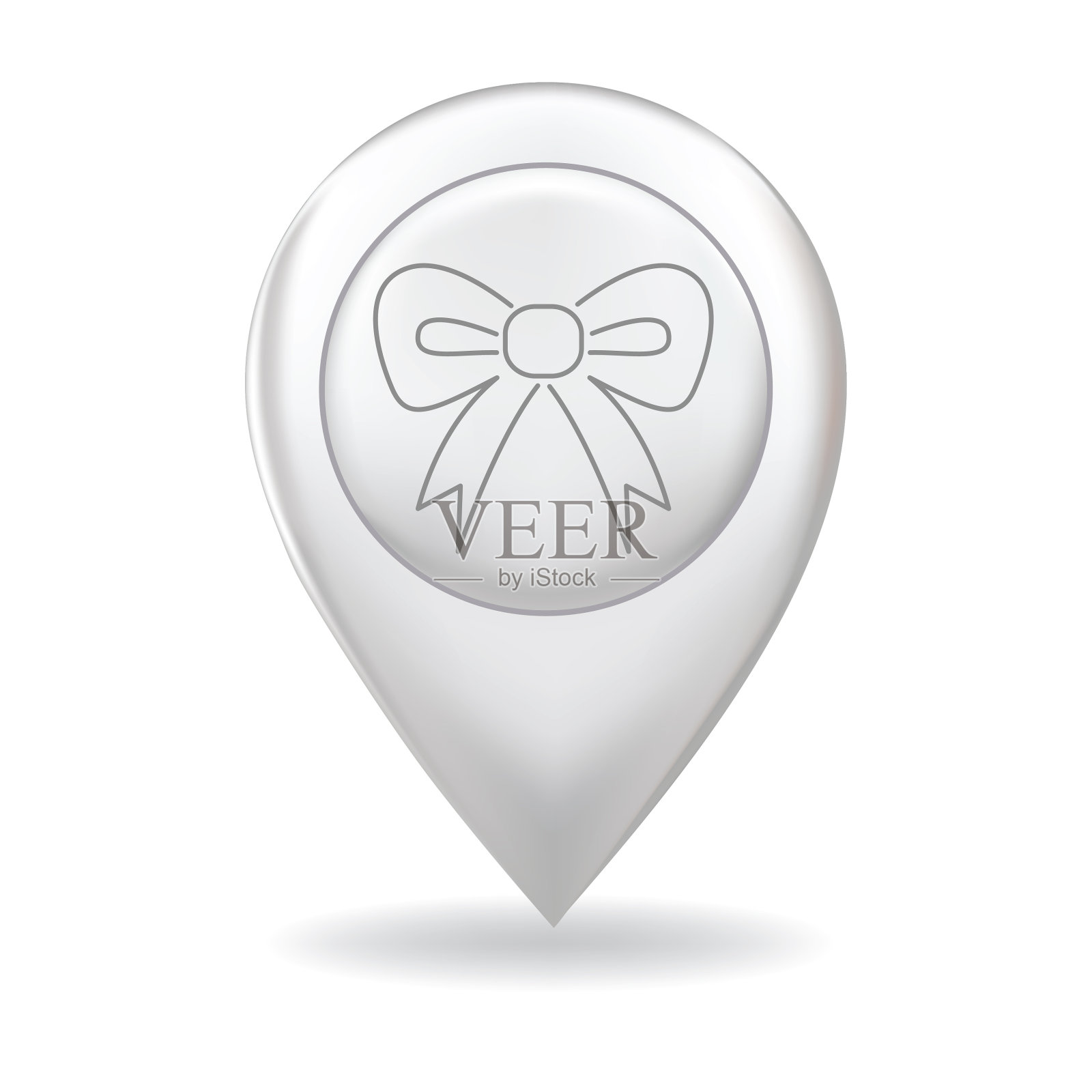 细线图标在地图指针针-圣诞节设计元素图片