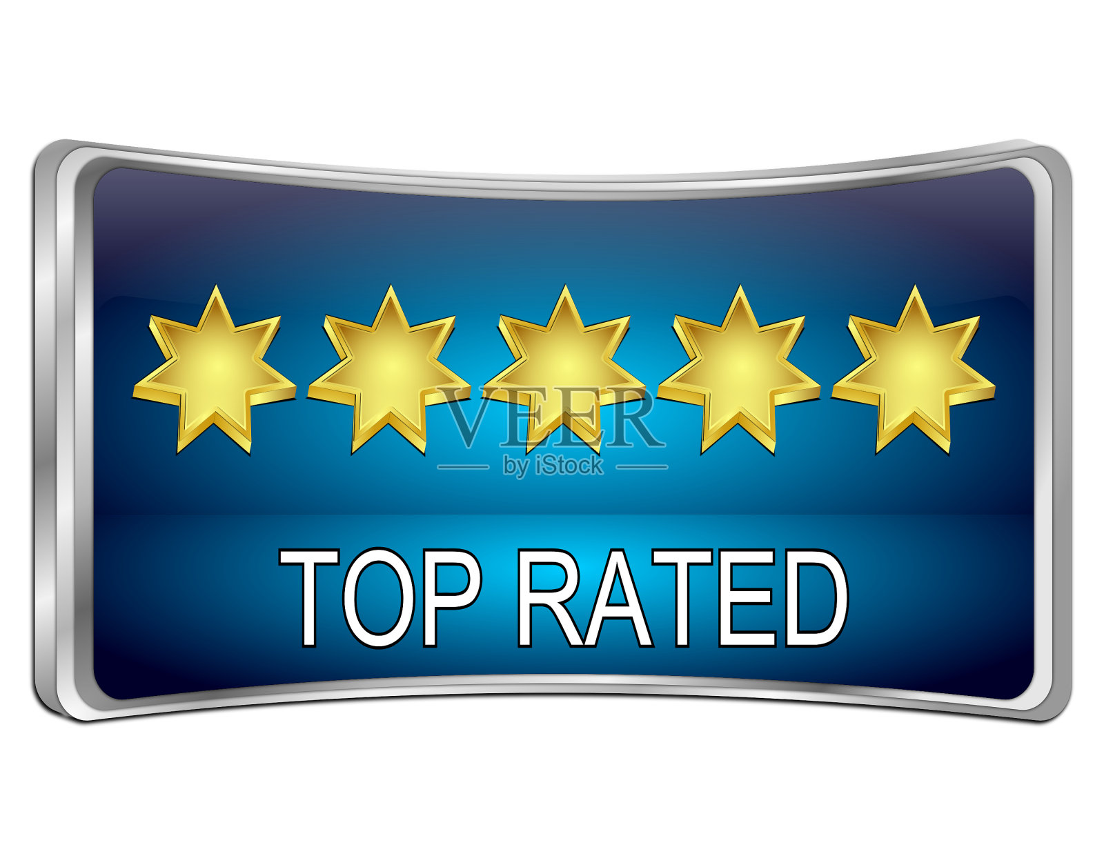 Top Rated Button - 3D插图照片摄影图片