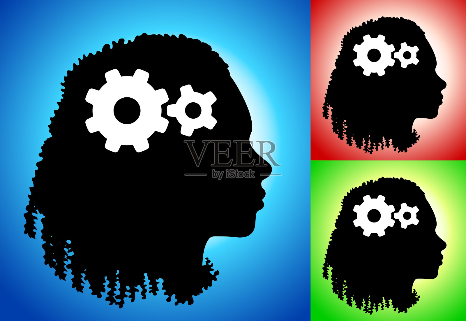 心灵的齿轮插画图片素材