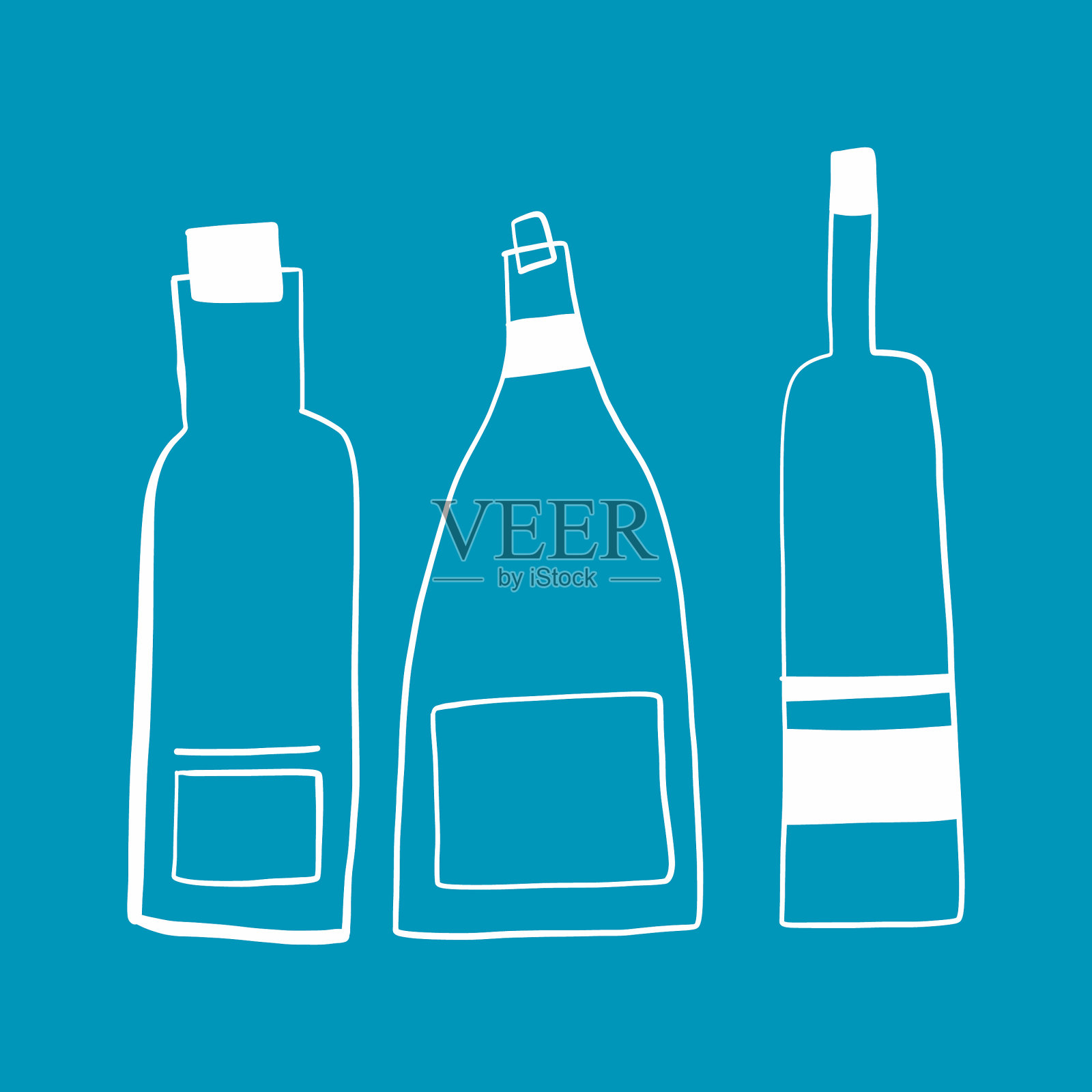 玻璃瓶套插画图片素材