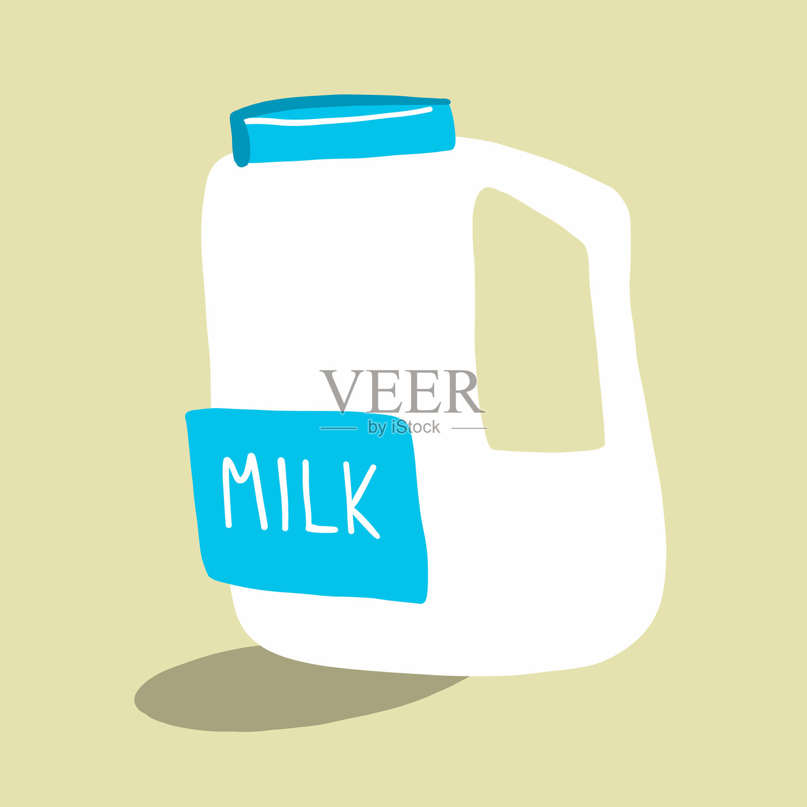 塑料瓶里的牛奶插画图片素材