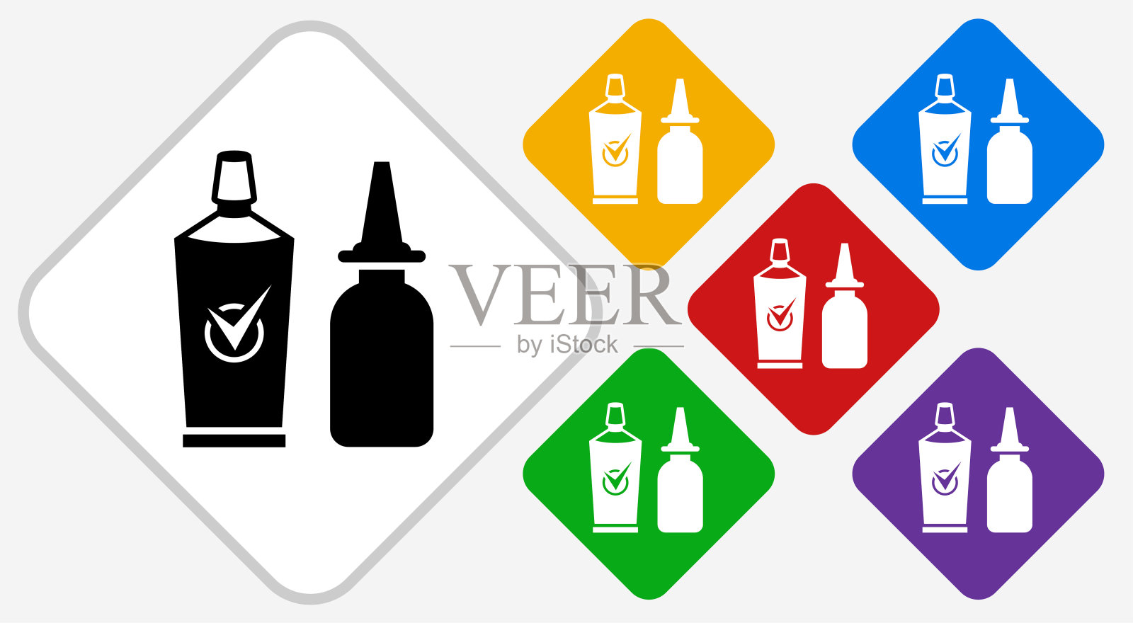 鼻喷剂颜色钻石矢量图标插画图片素材