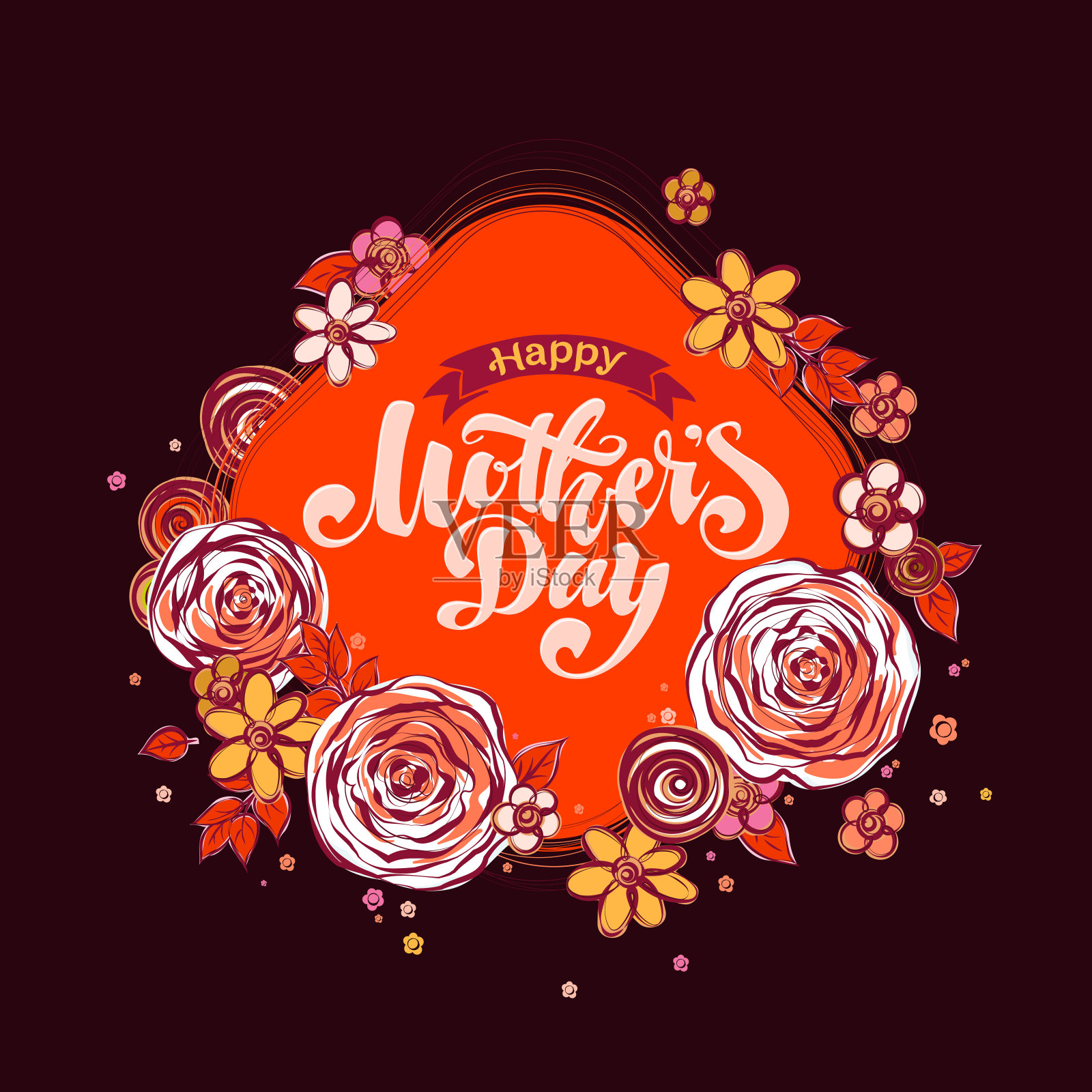 快乐的母亲节插画图片素材