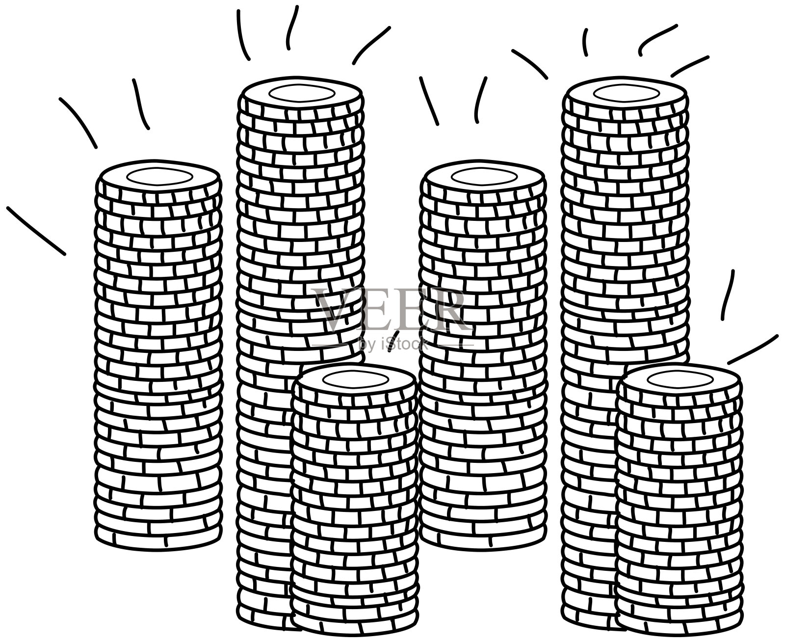 钱手绘插画图片素材