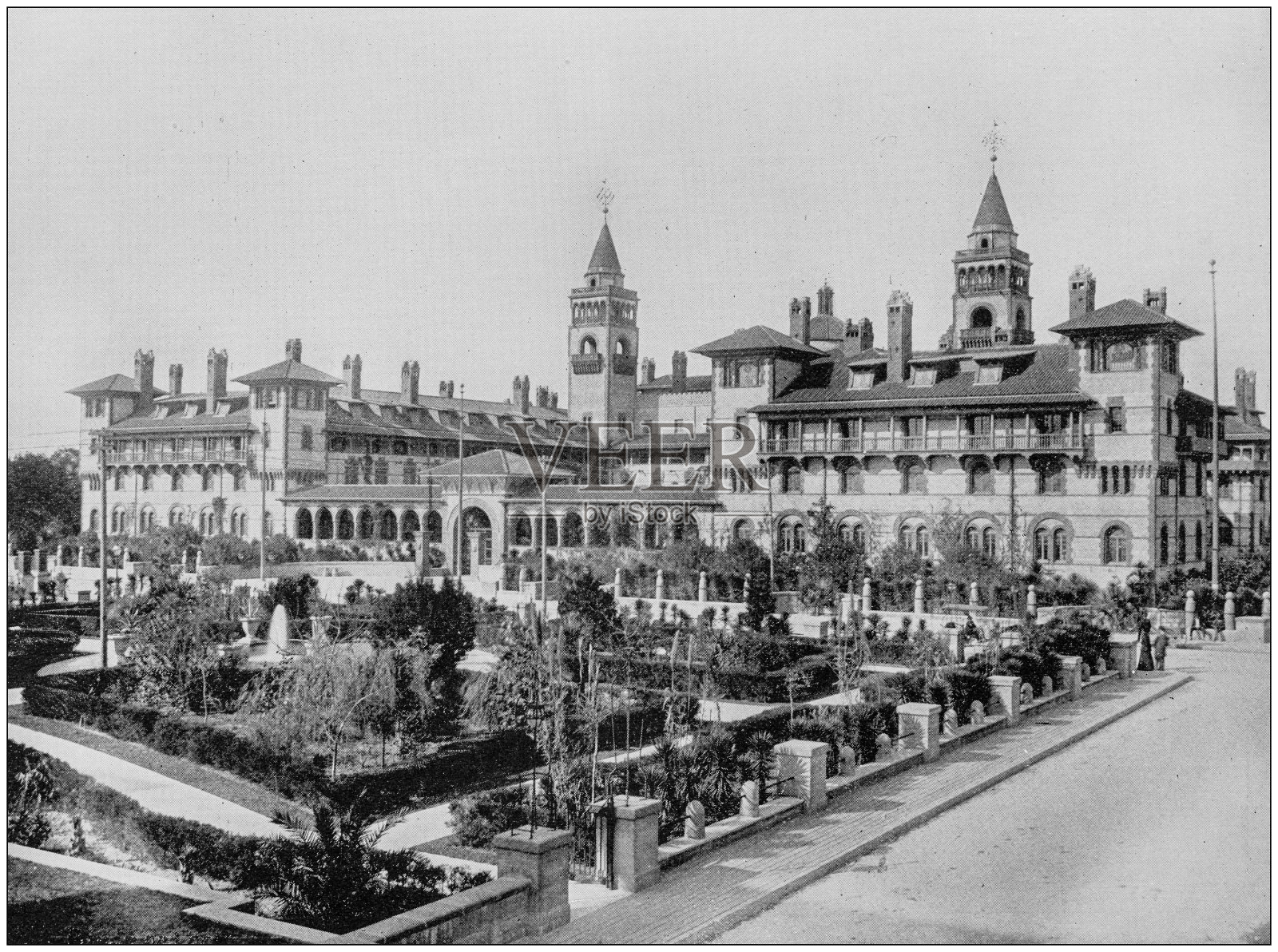 世界著名景点古董照片：佛罗里达州圣奥古斯丁的庞塞·德·莱昂照片摄影图片