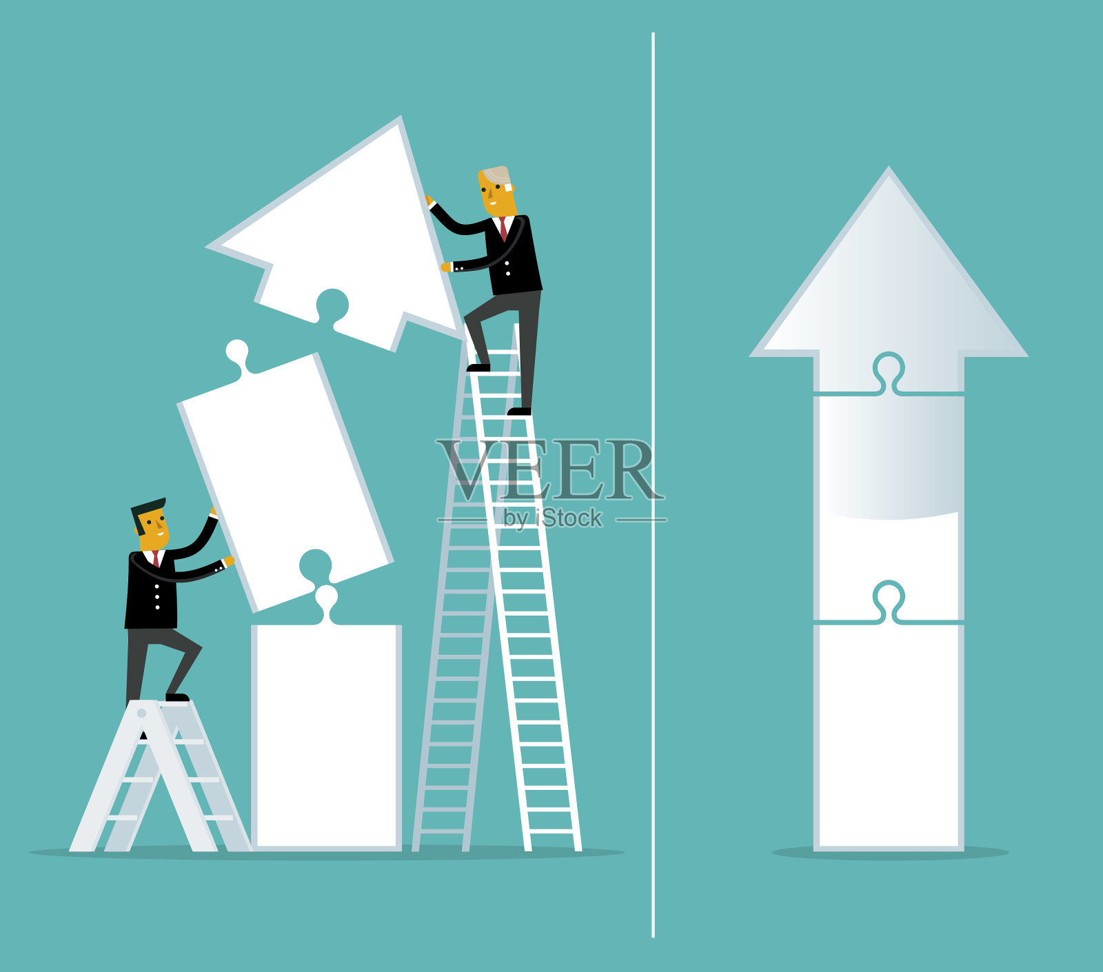 团队合作——商人插画图片素材