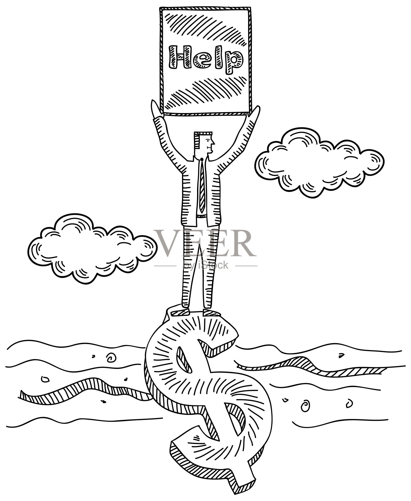 商业概念手绘插画图片素材