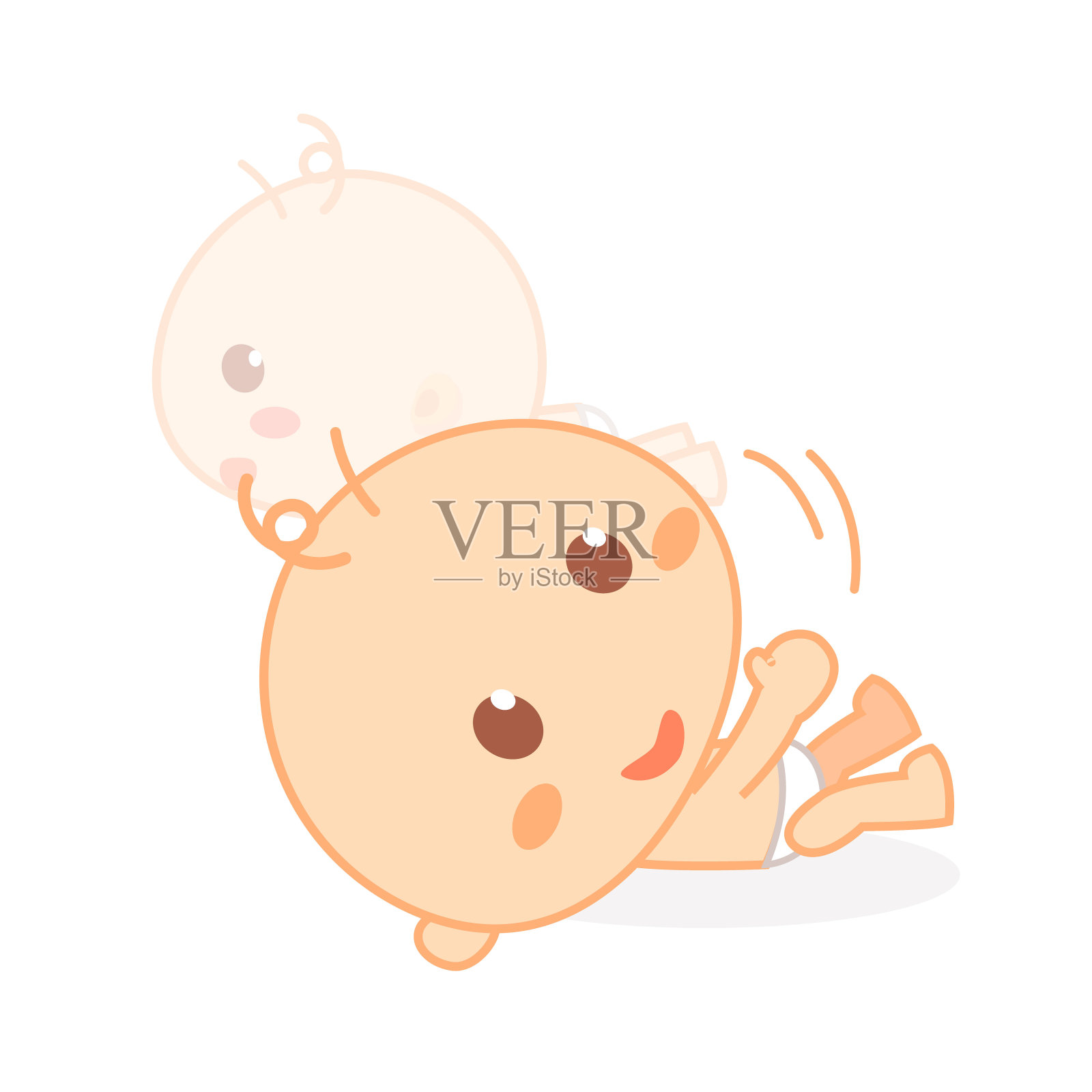 展期的婴儿。可爱的宝宝的里程碑。设计元素图片