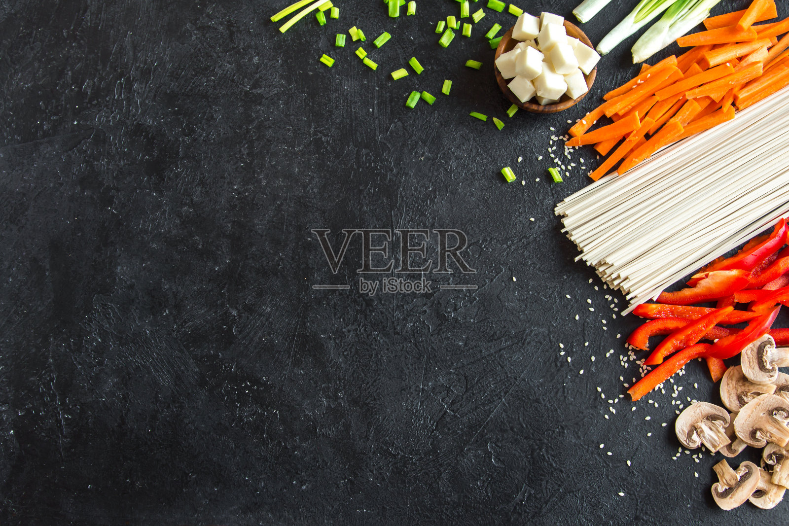 纯素亚洲食品配料照片摄影图片