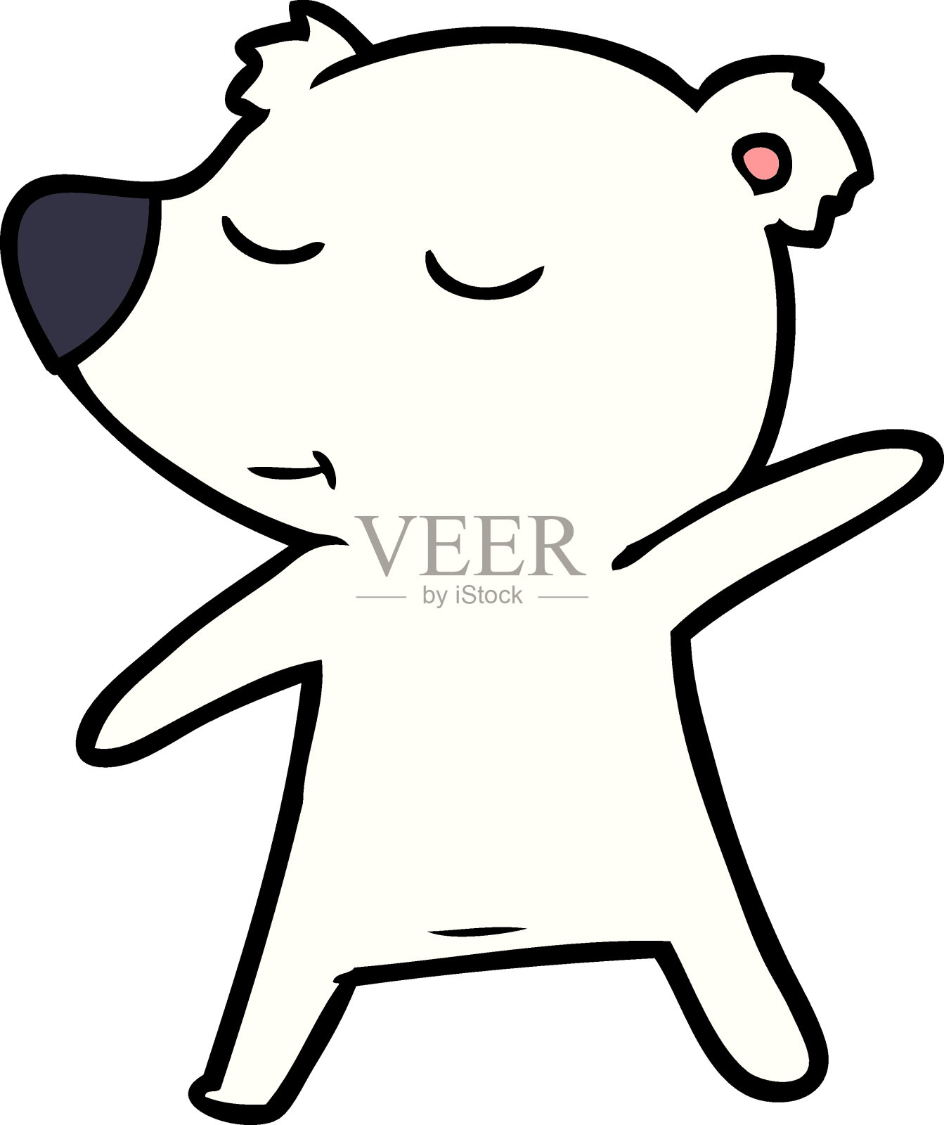 快乐的北极熊卡通设计元素图片