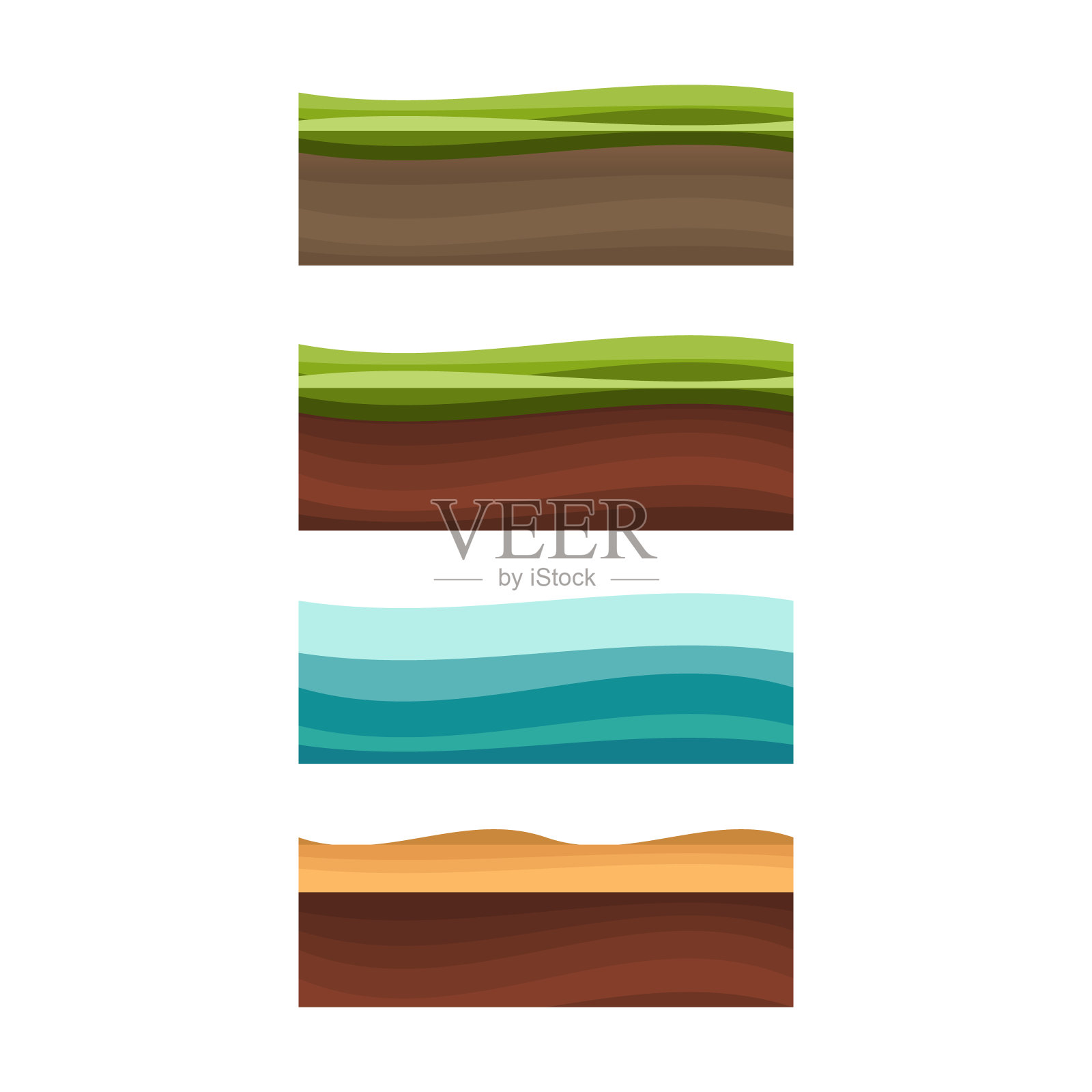 无缝地面，土壤和草地的ui游戏插图的一个s插画图片素材