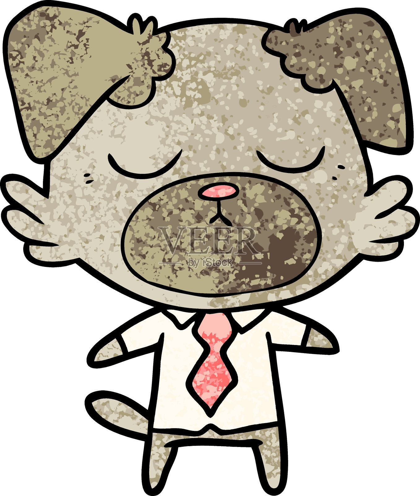 可爱的卡通狗穿着办公室衬衫设计元素图片