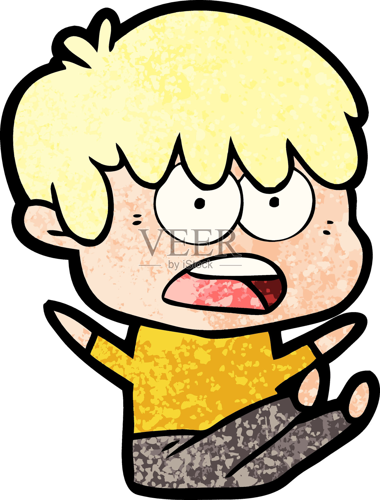 担心卡通男孩设计元素图片