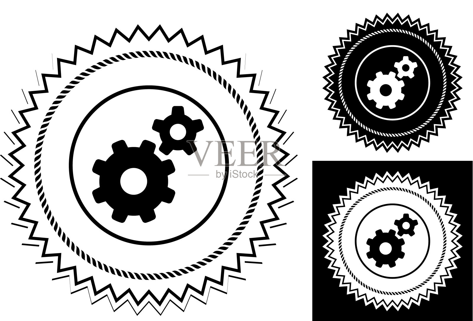 齿轮旋转。插画图片素材