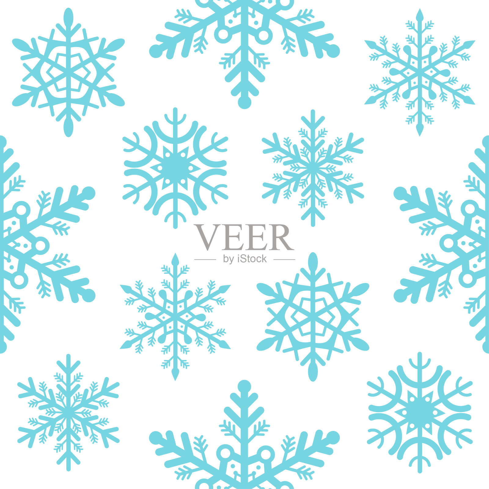 雪花无缝图案圣诞快乐和新年快乐冬季假期背景装饰纸矢量插图。插画图片素材