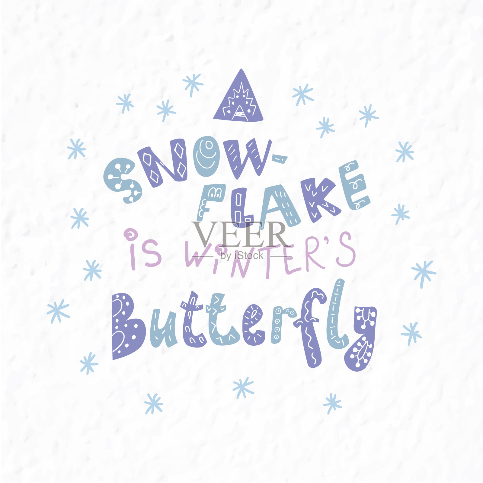 冬季语录和短语手绘字体插画图片素材