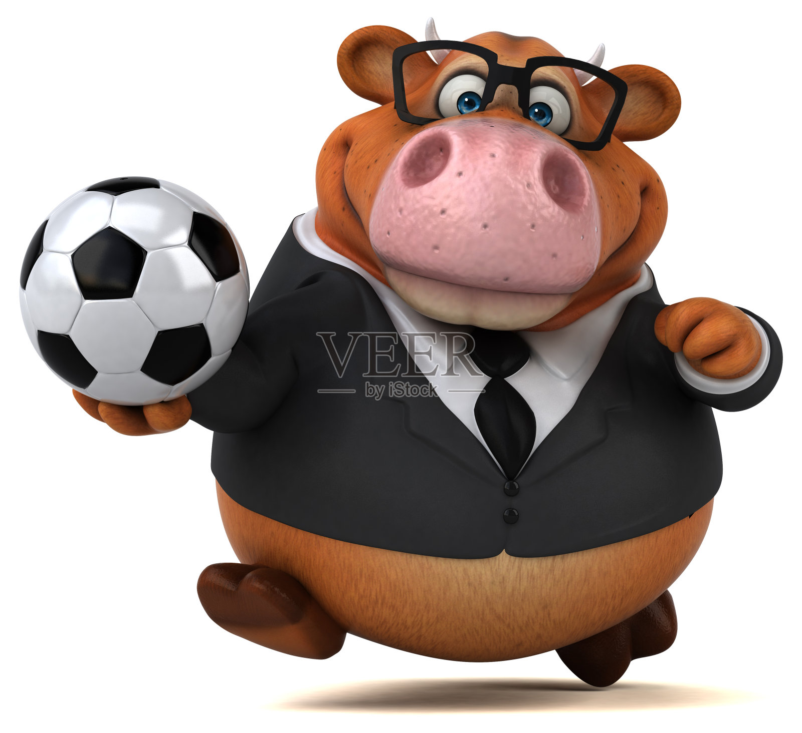 有趣的牛- 3D插图设计元素图片