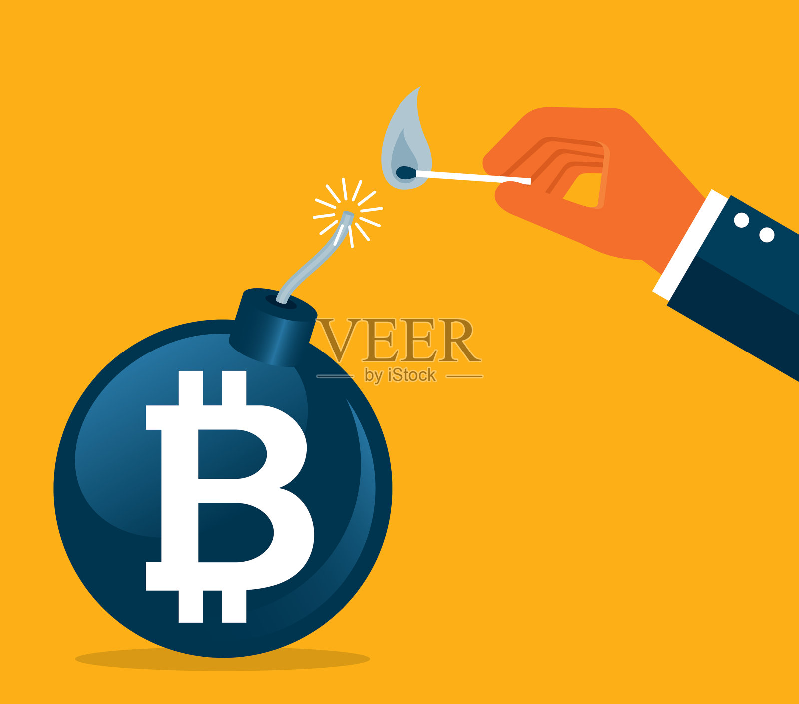 比特币 - 炸弹插画图片素材