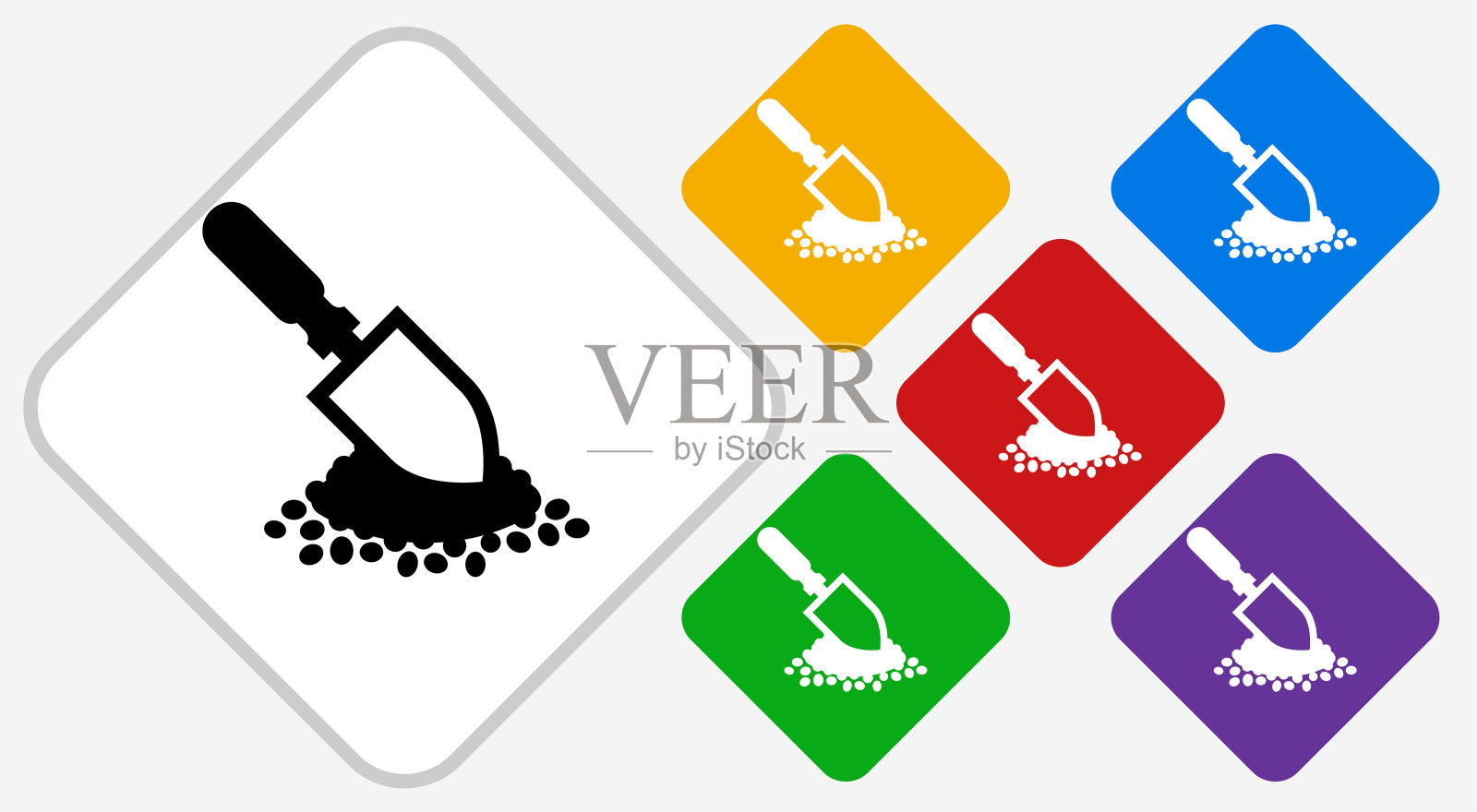 园艺彩色钻石矢量图标插画图片素材