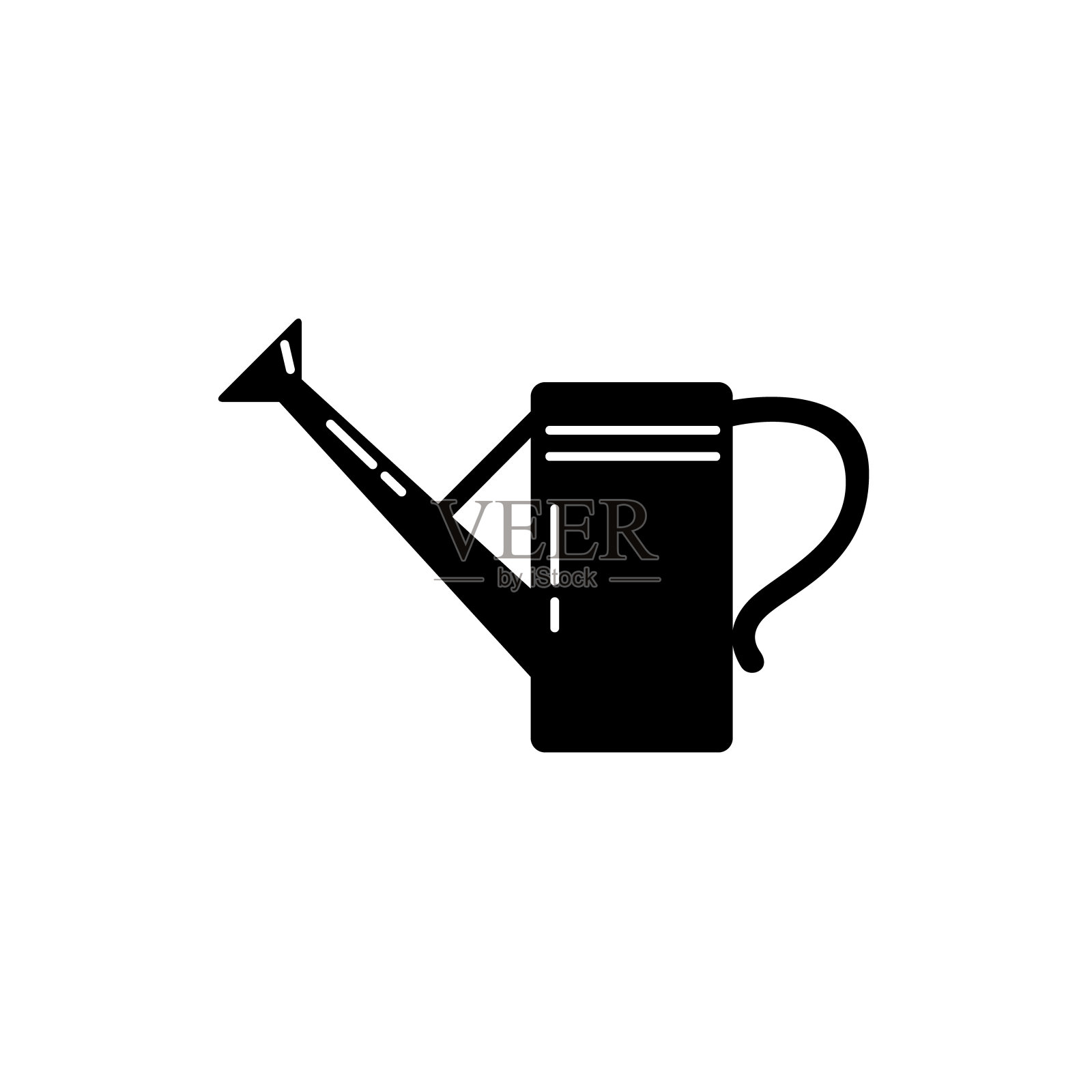 喷壶剪影图标在平坦的风格图标素材