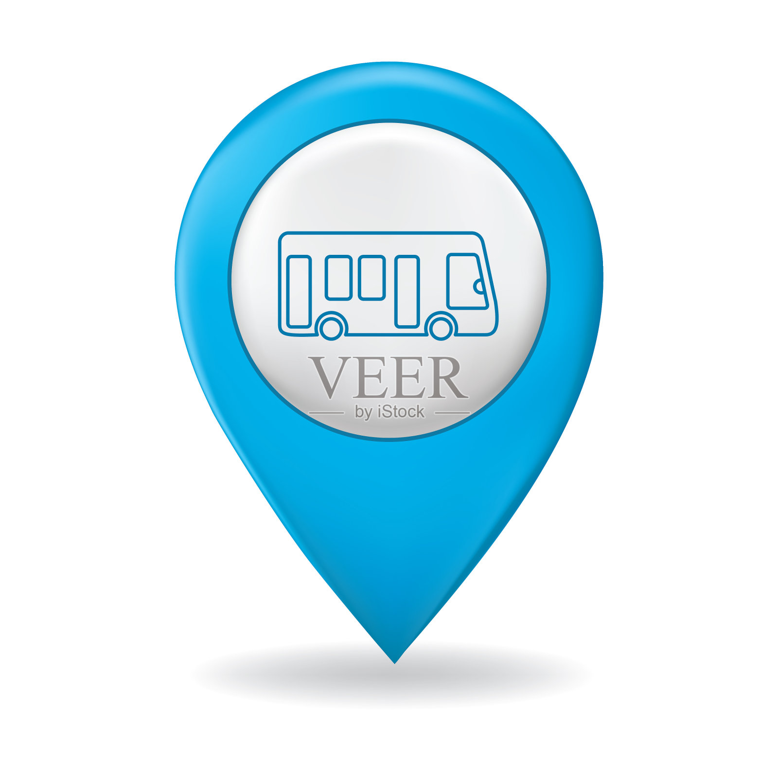 在地图上的细线图标指针引脚-运输插画图片素材