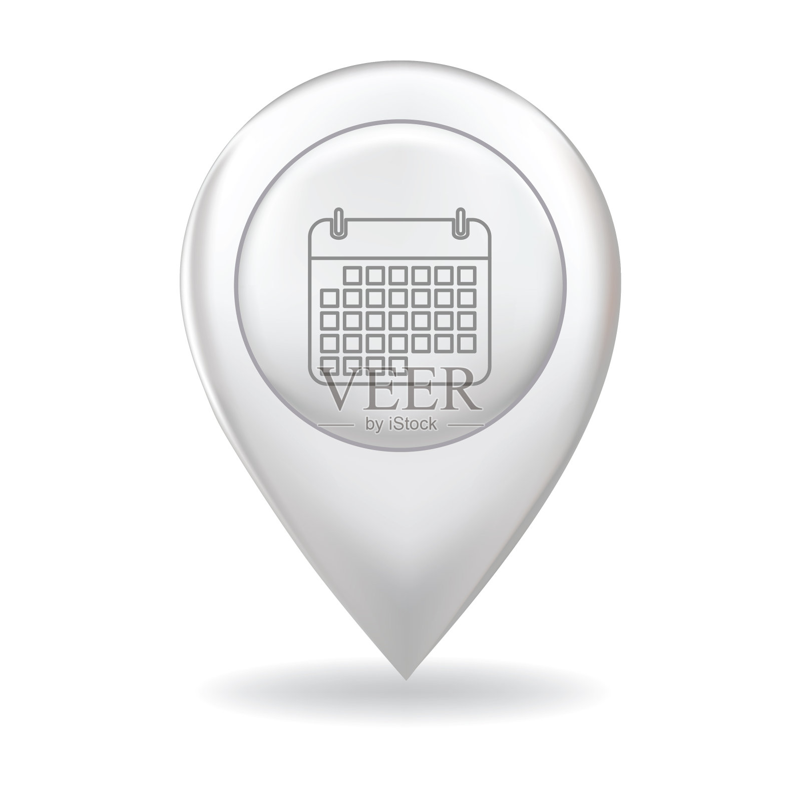 在地图指针大头针上的细线图标-网站元素插画图片素材