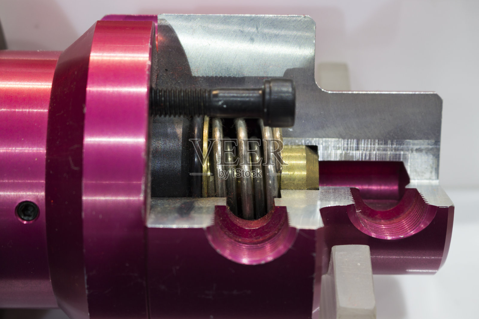 恒温阀的截面照片摄影图片