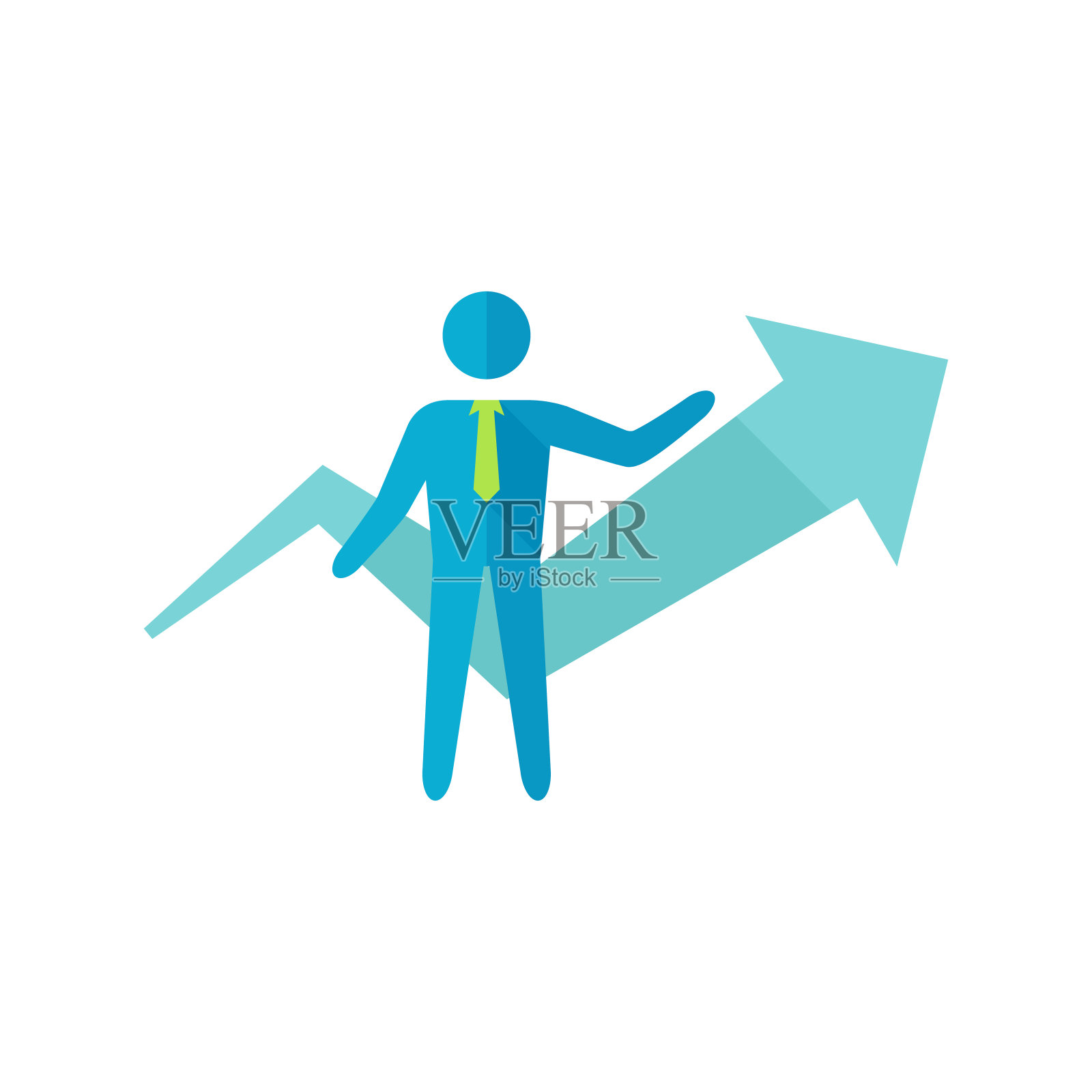 扁平图标-商人的大便插画图片素材