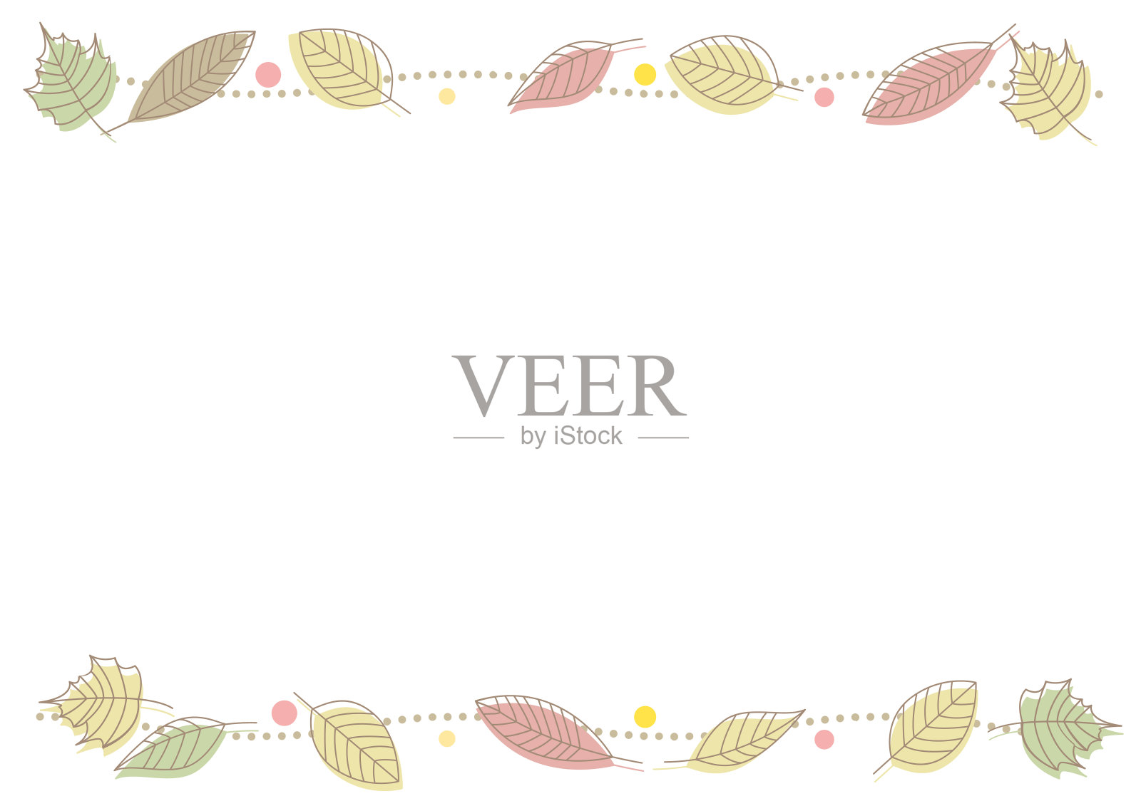 秋叶线框插画图片素材