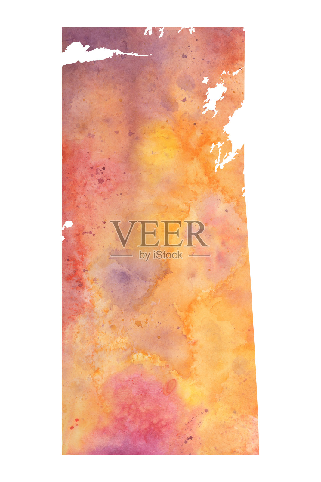 水彩地图萨斯喀彻温在橙色，黄色和紫色-栅格插图插画图片素材