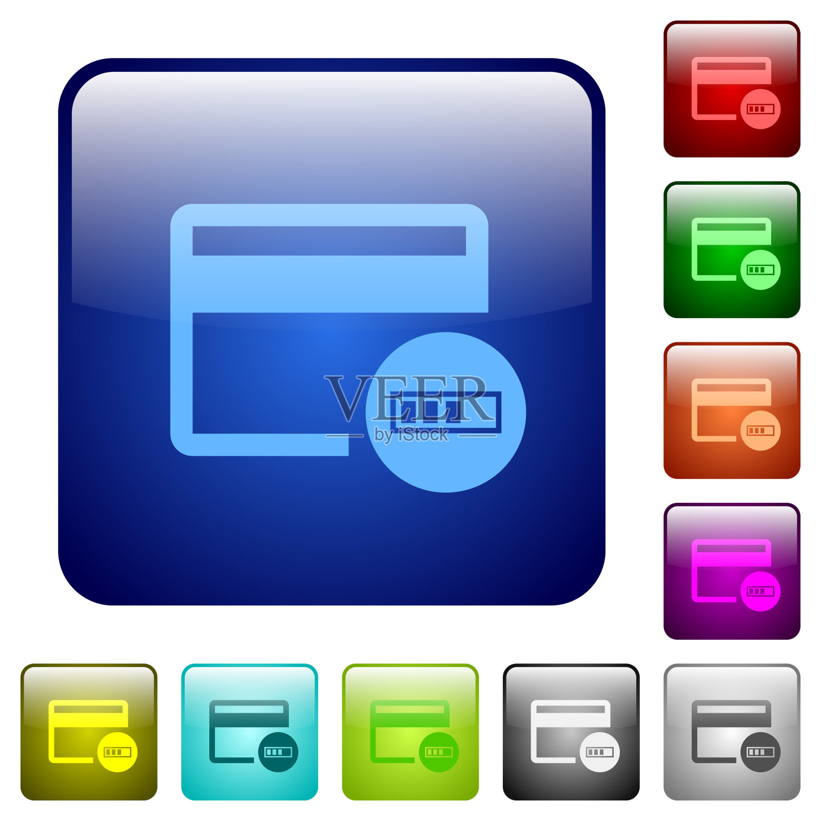 验证信用卡颜色方块按钮插画图片素材